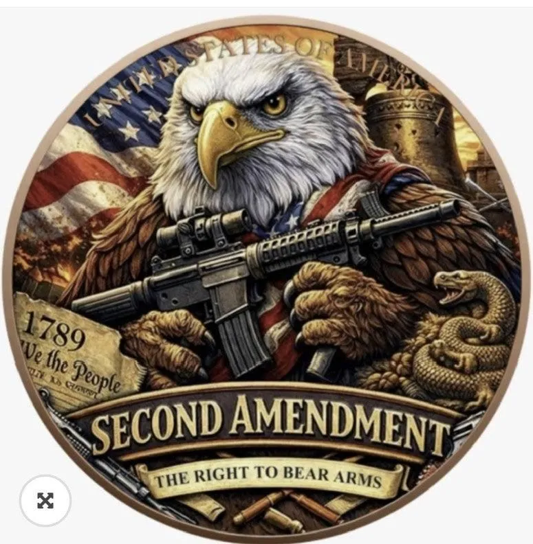 Second Amendment – 1 Kilo .999 Fine Copper High Relief Medal with Full Color UV