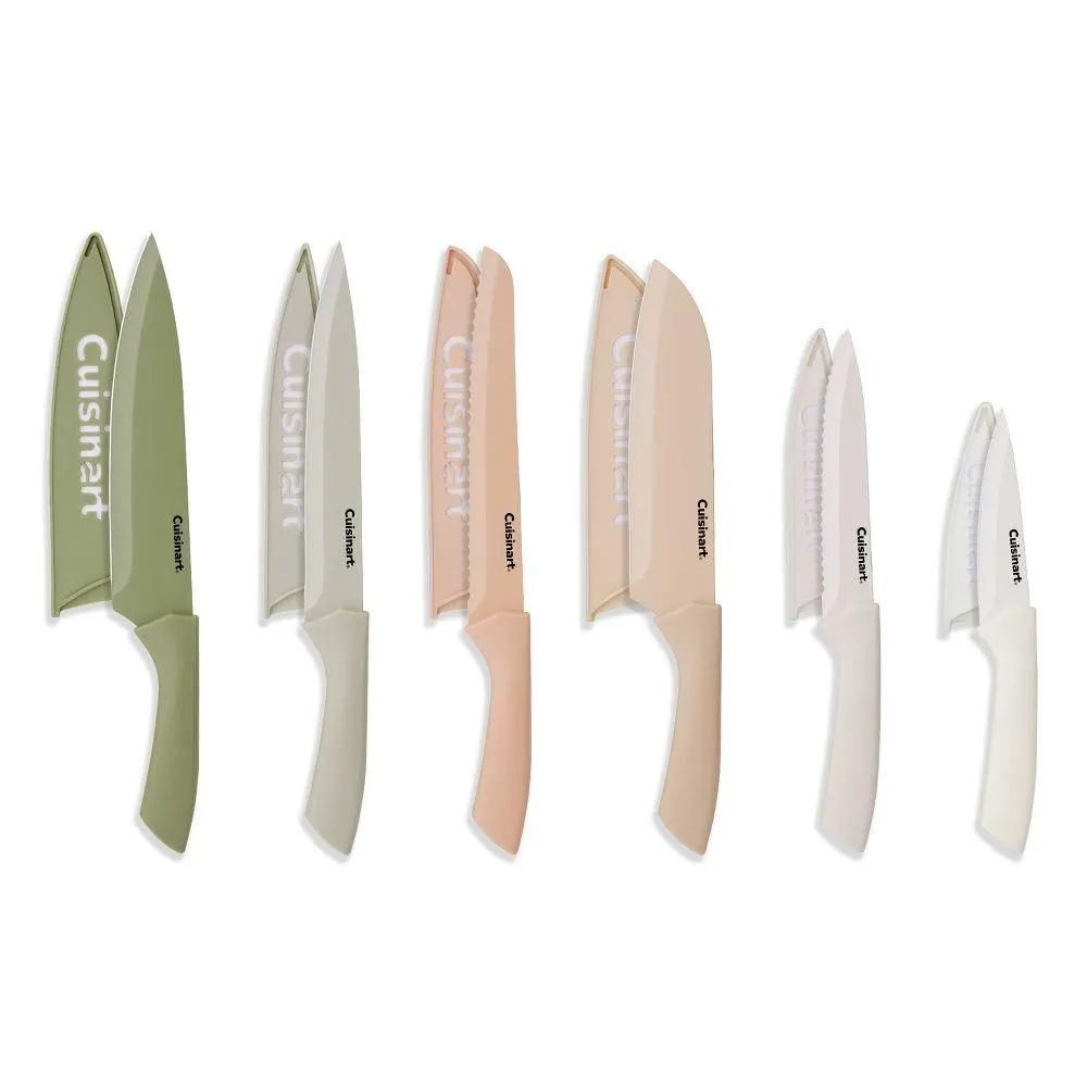 New without box - Cuisinart Advantage 12pc Ceramic-Coated Color Knife Set with Blade Guards