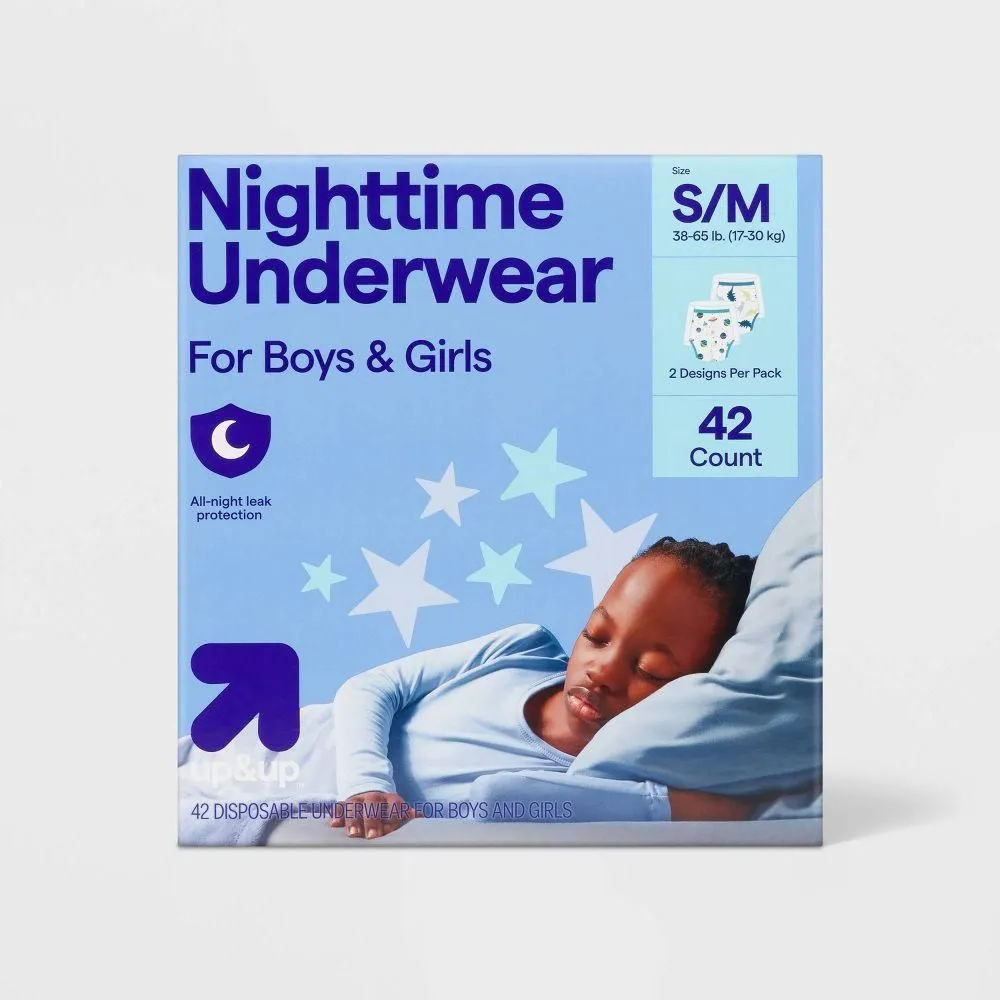 New without Tags - Unisex Nighttime Disposable Underwear - S/M - 42ct - up&up