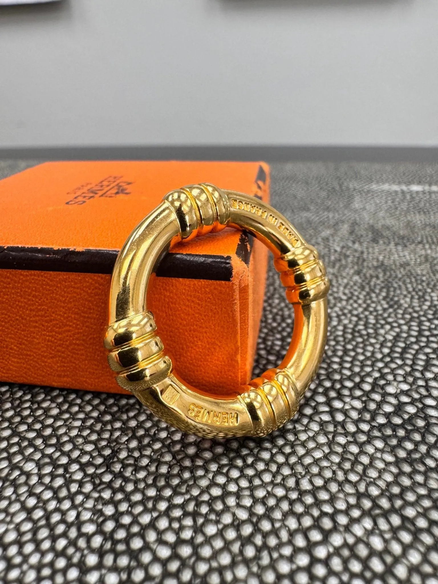 Hermes Gold Bouet Scarf Ring