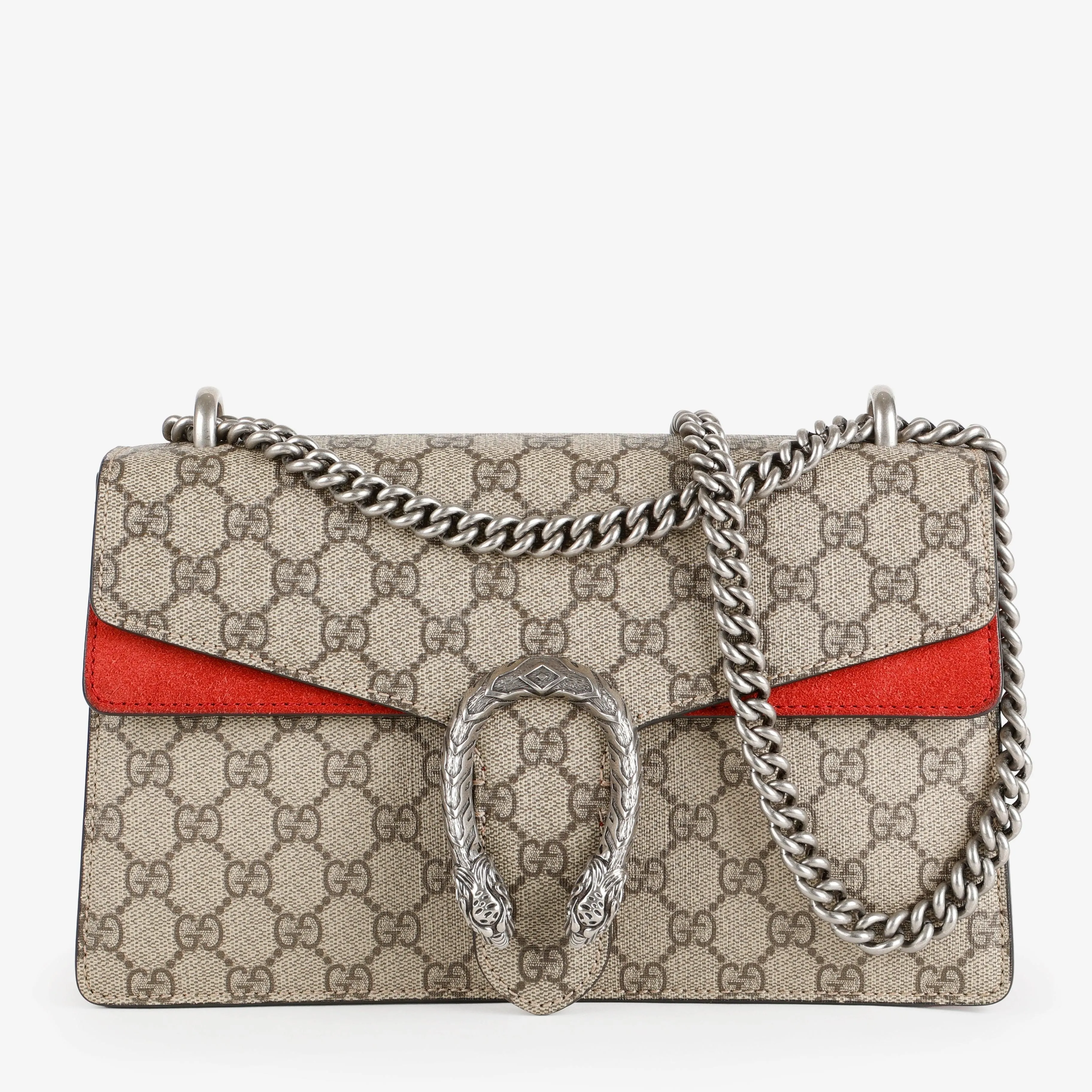 Medium Dionysus Shoulder Bag, Canvas/Red