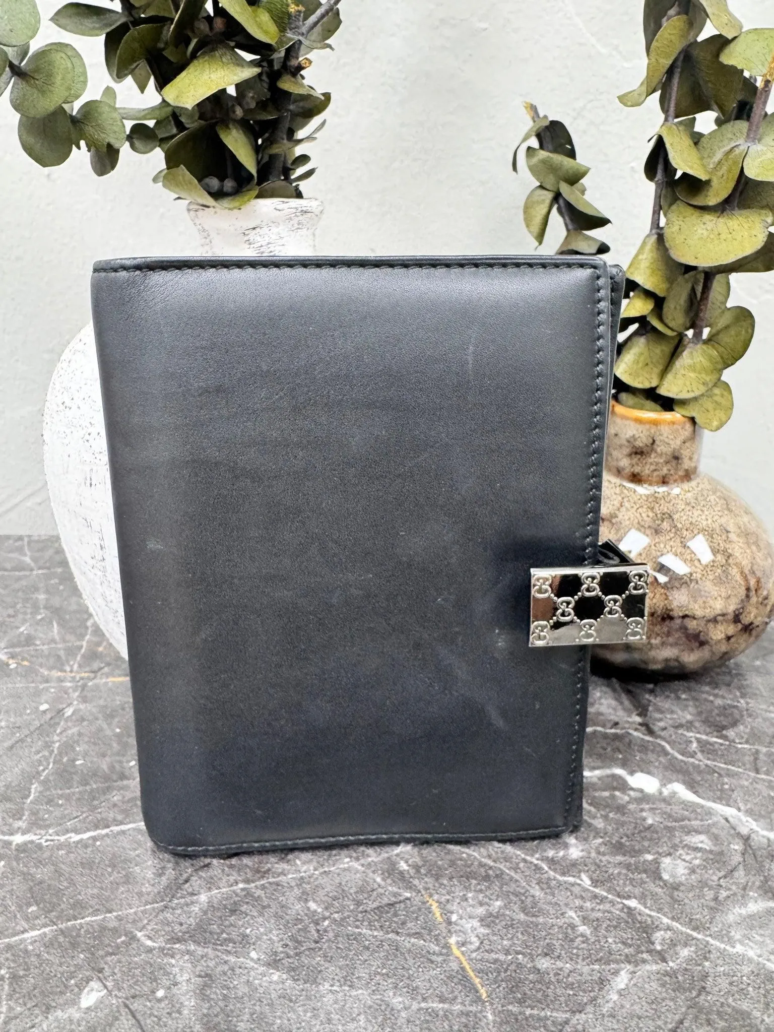 Gucci Black Leather Agenda