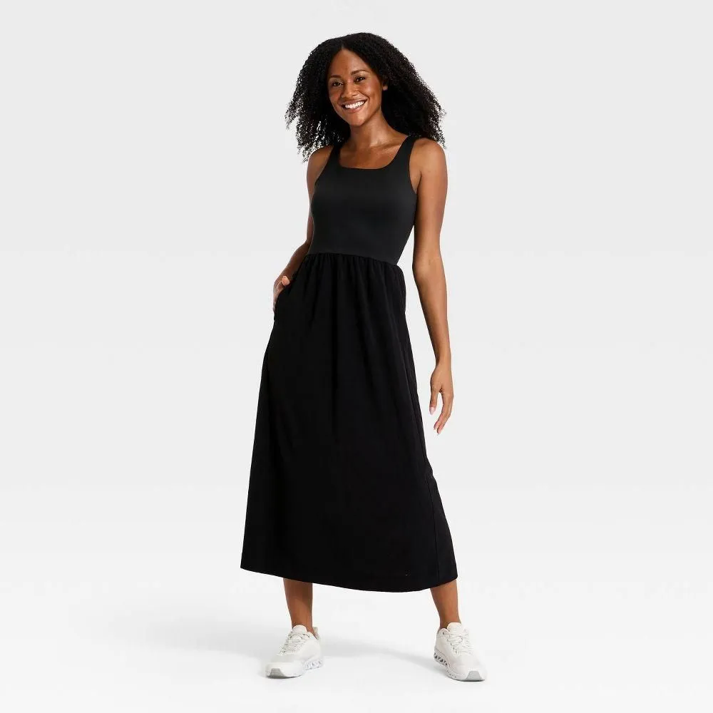 New without Tags - Women's Woven Travel Dress - All In Motion Black XL