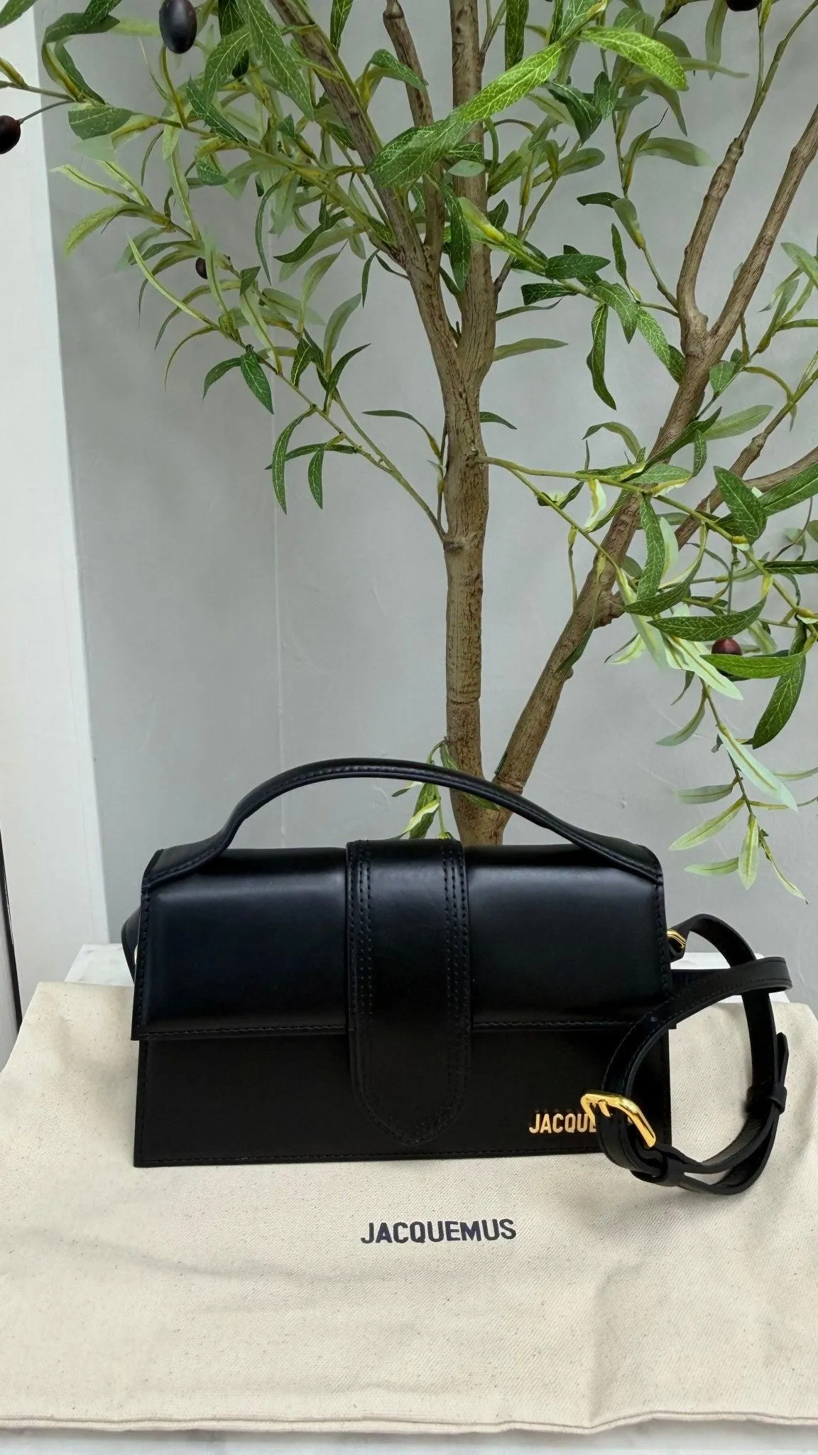 BRAND NEW - Jacquemus Black Leather Le Grand Bambino Handbag 2Way Handbag