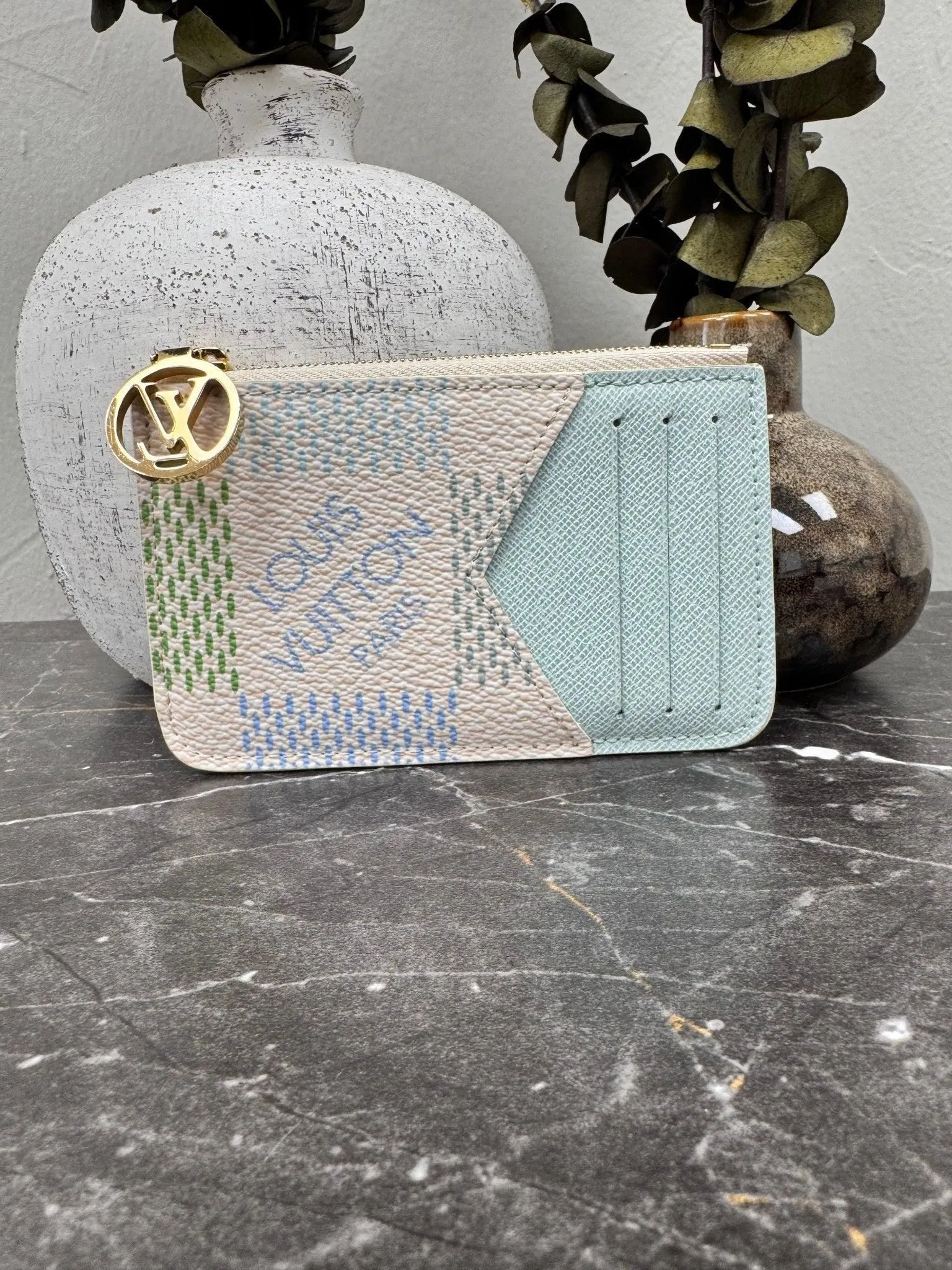 Louis Vuitton Cream Multicolor Romy Card Holder