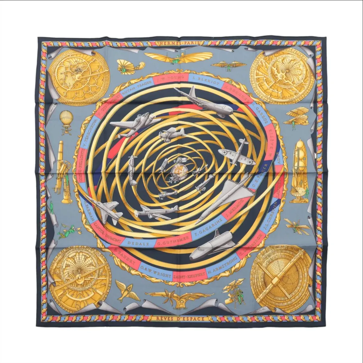 Hermes Reves D’Espace Cotton Scarf 70 0629-9075