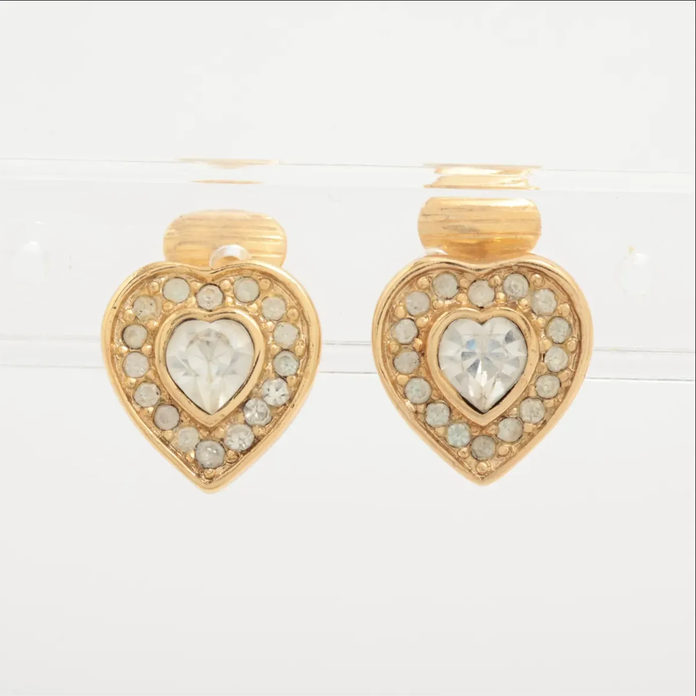 Vintage Christian Dior Heart Clip-On Earrings  0629-5991