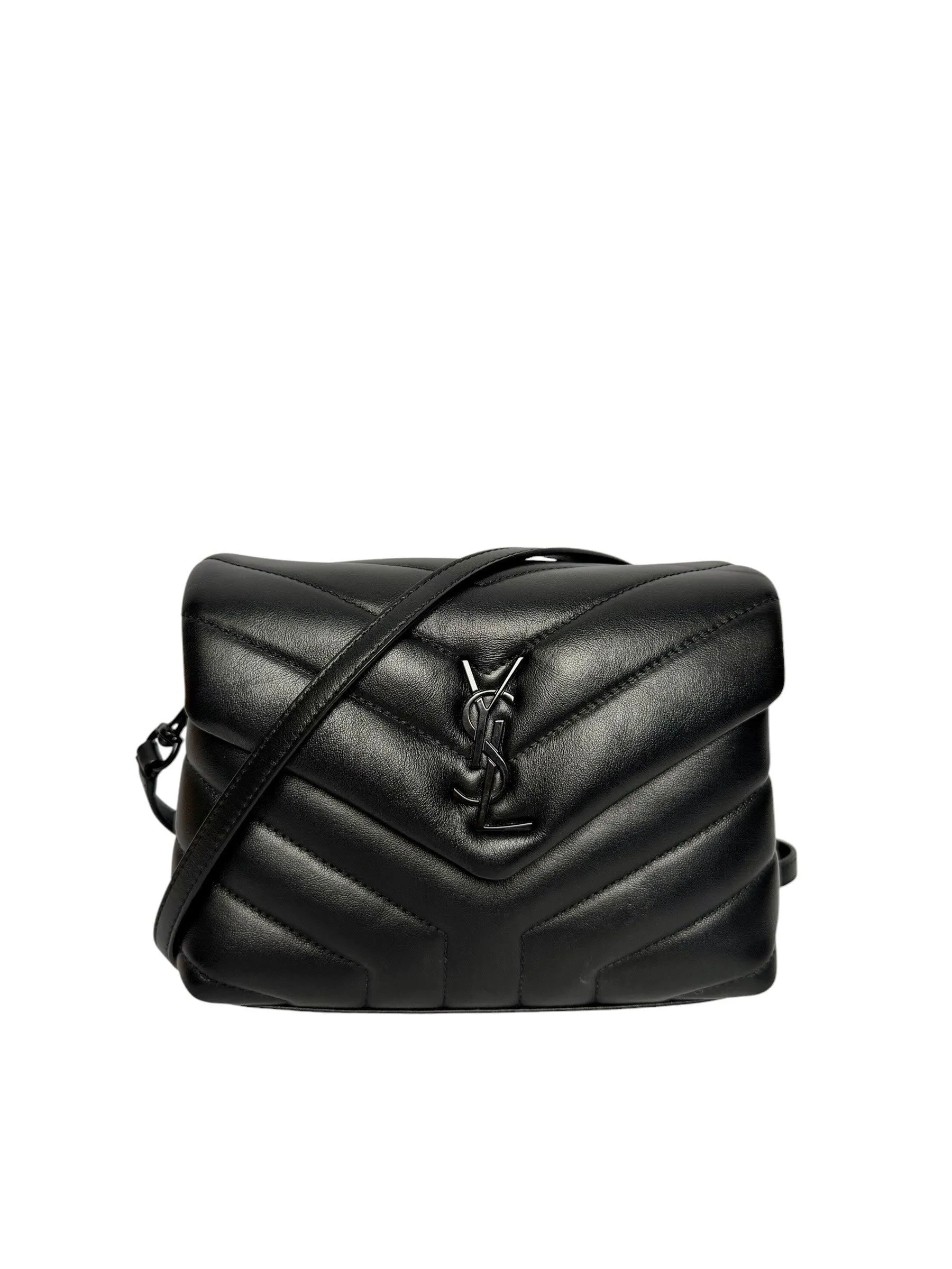 Saint Laurent Black Leather Crossbody Bag Black Hardware