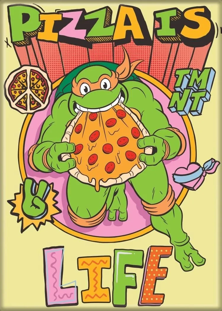 Teenage Mutant Ninja Turtles (TMNT)  Pizza is Life 2.5 Inch x 3.5 Inch Magnet