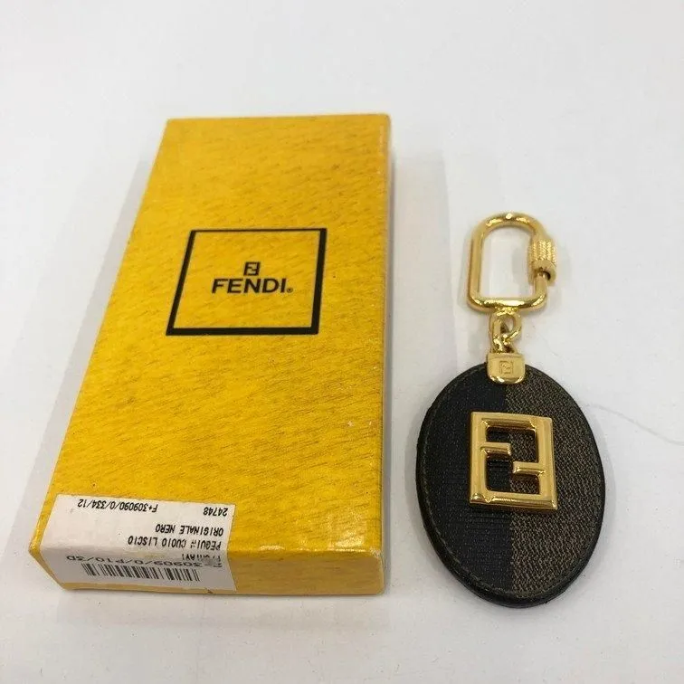 FENDI keychain with FF logo, includes box