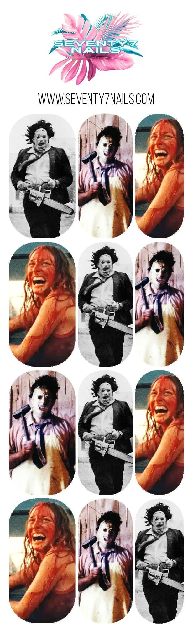 Halloween Nail Decals - Texas Chainsaw Massacre