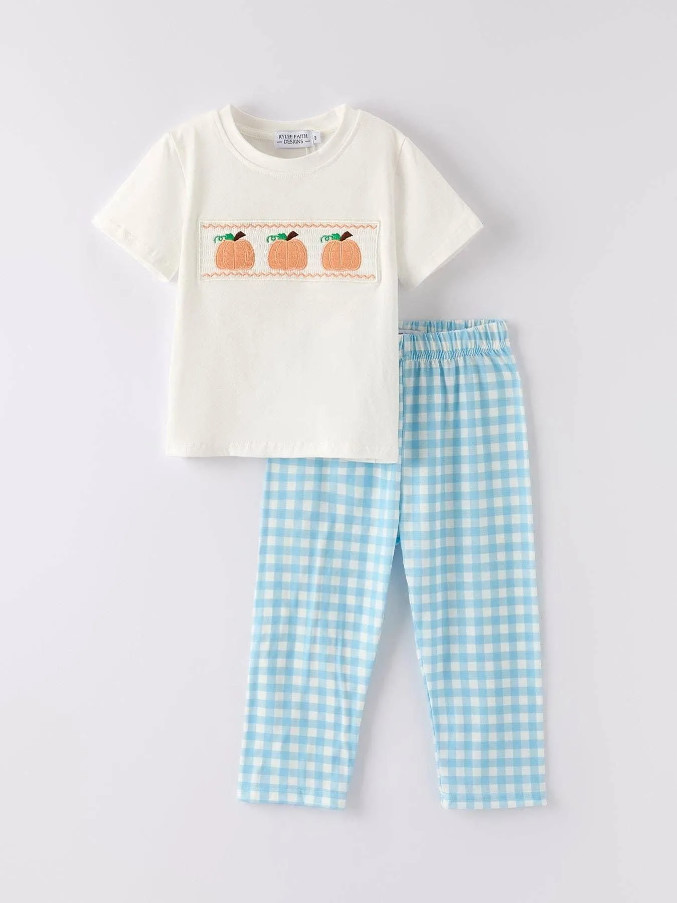 Boys Pumpkin Smocking Set