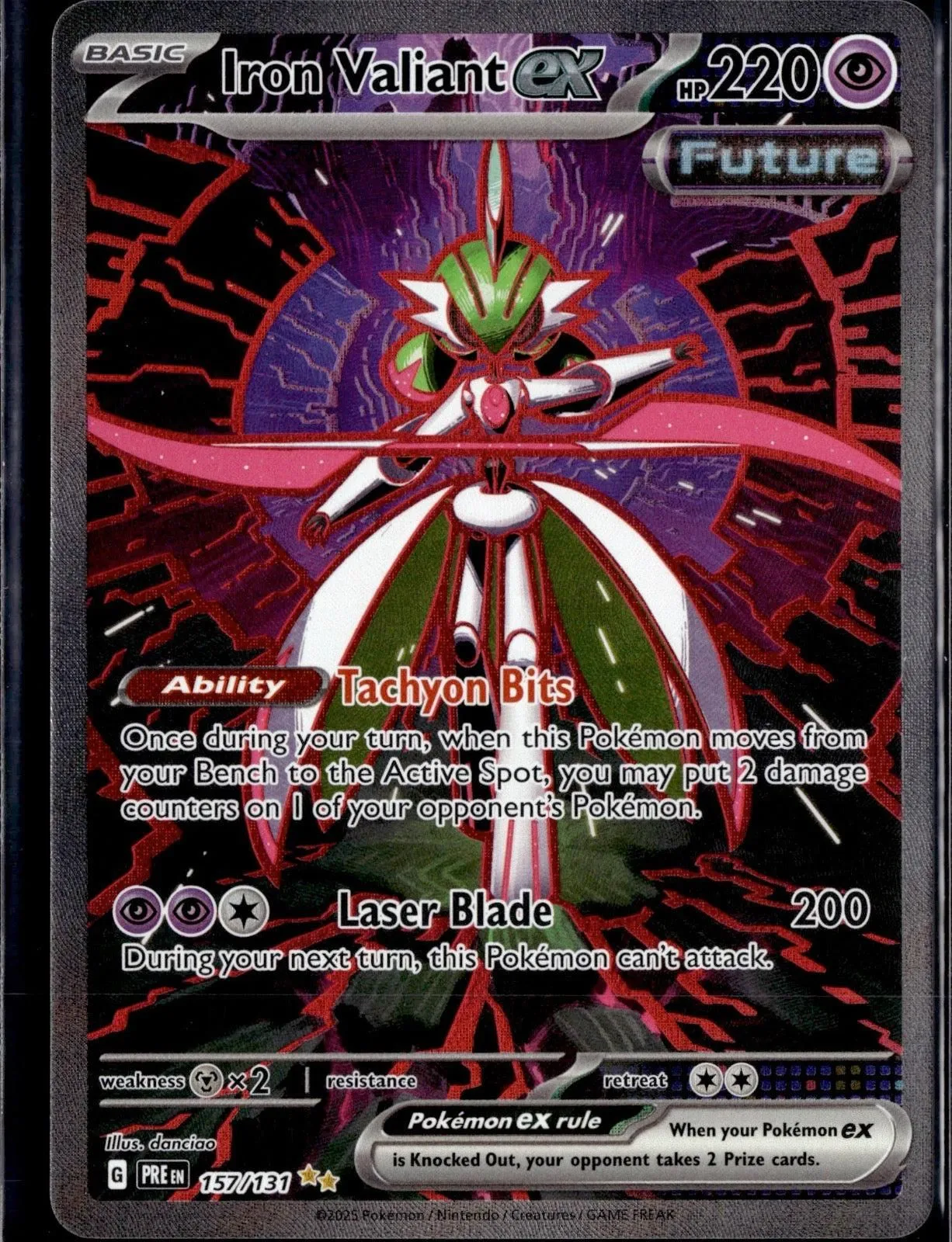 PRISMATIC EVOLUTIONS IRON VALIANT EX 157/131 HOLO POKEMON NM