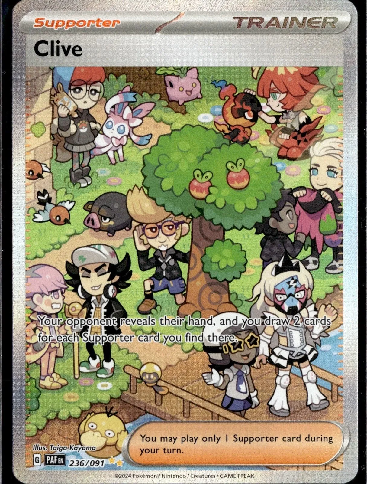 2024 PALDEAN FATES CLIVE 236/091 HOLO SPECIAL ILLUSTRATION RARE POKEMON NM