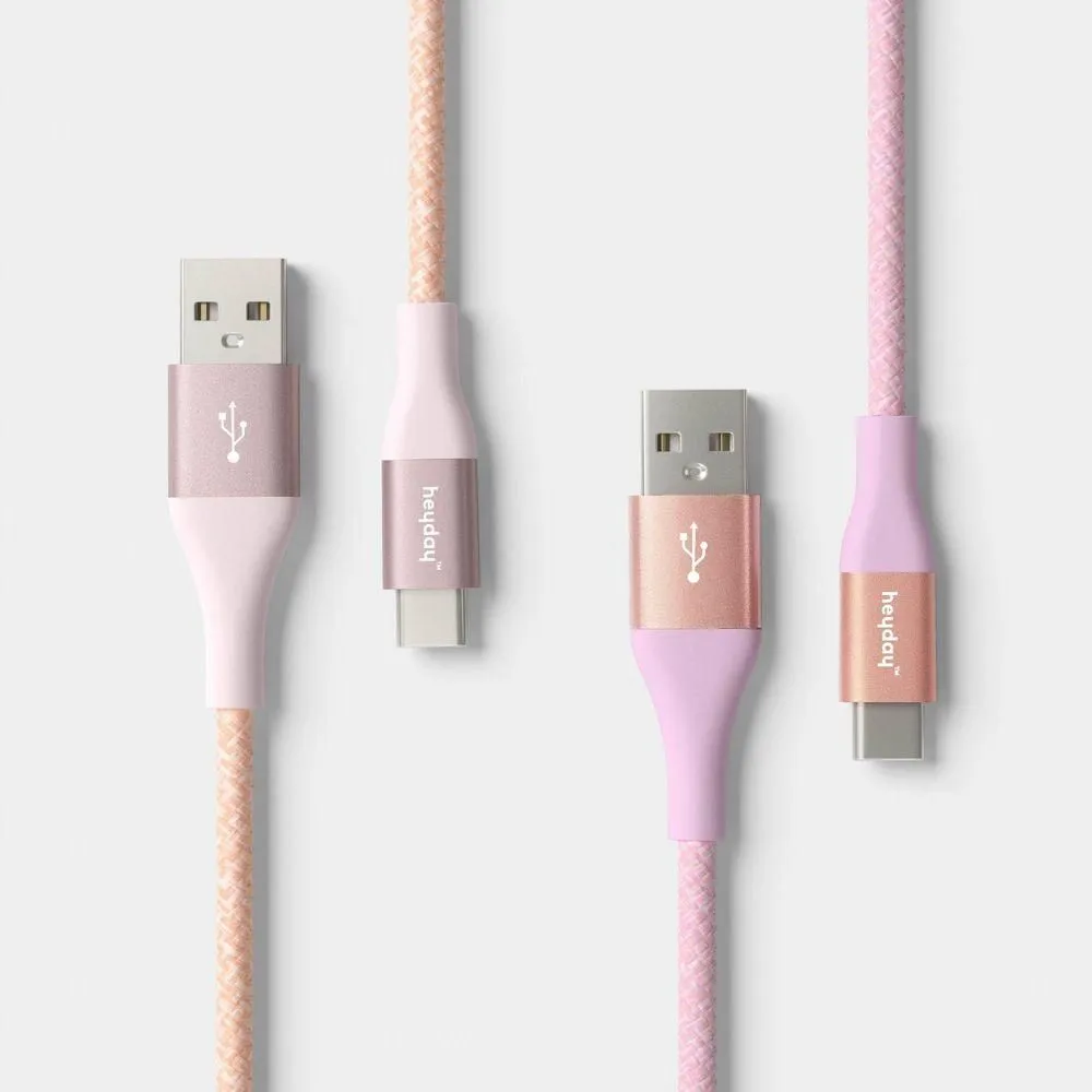Open-box - 10ft USB-A to USB-C Braided Cable 2pk - heyday Bright Lilac Cosmetic
