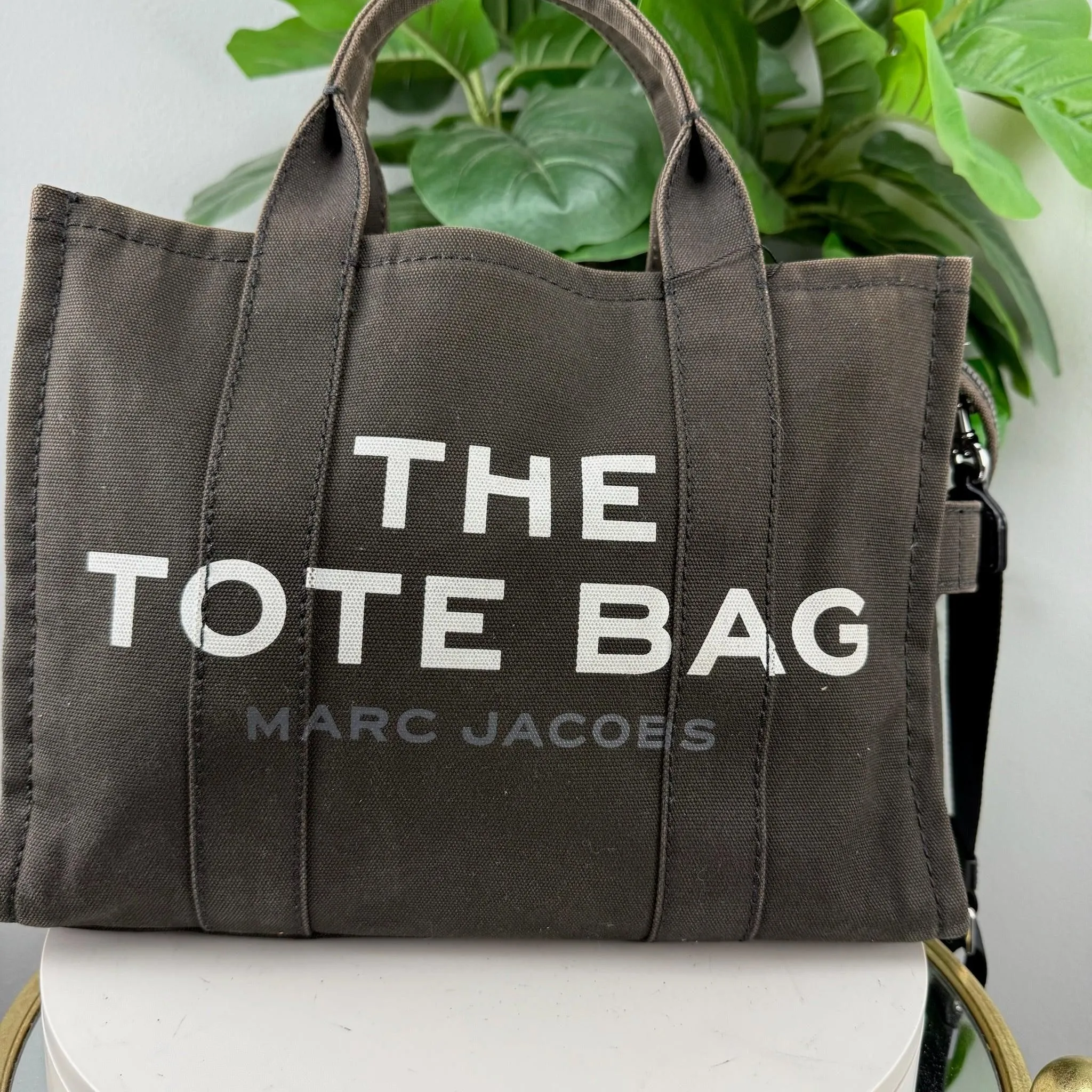 Authentic Marc Jacobs The Tote Bag Dark Grey Canvas