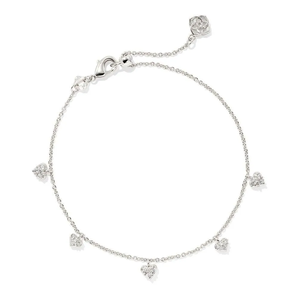 New - Size: .23 Inches - Kendra Scott Anna Pave Delicate Chain Bracelet - Silver