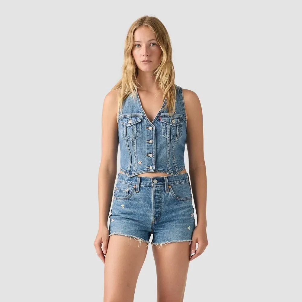 New without Tags - Levi's Women's "Bee in the Bonnet" Denim Vest - Blue XS