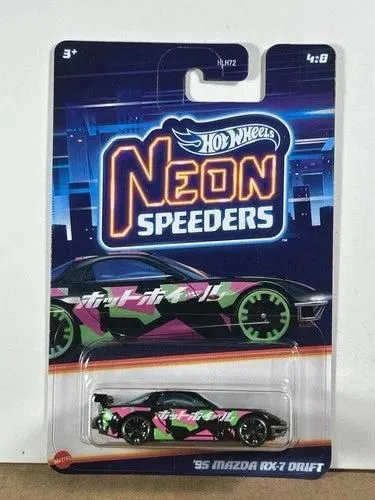 Hot Wheels Neon Speeders '95 Mazda RX-7 Drift Diecast Model Car