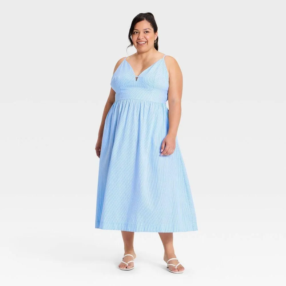 New without Tags - Women's Maxi Slip Dress - A New Day Blue 1X