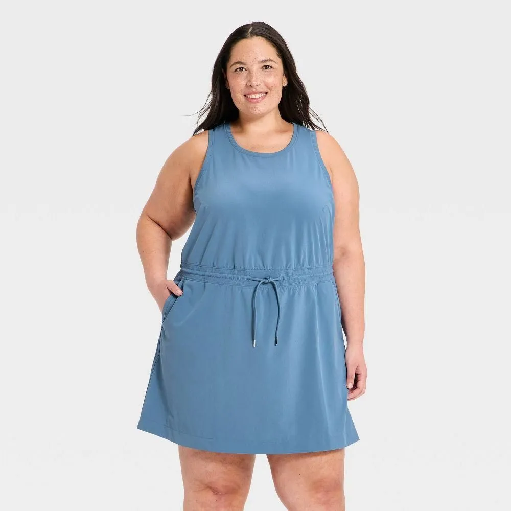 New without Tags - Women's Active Light Travel Dress - All In Motion Steel Blue 2X