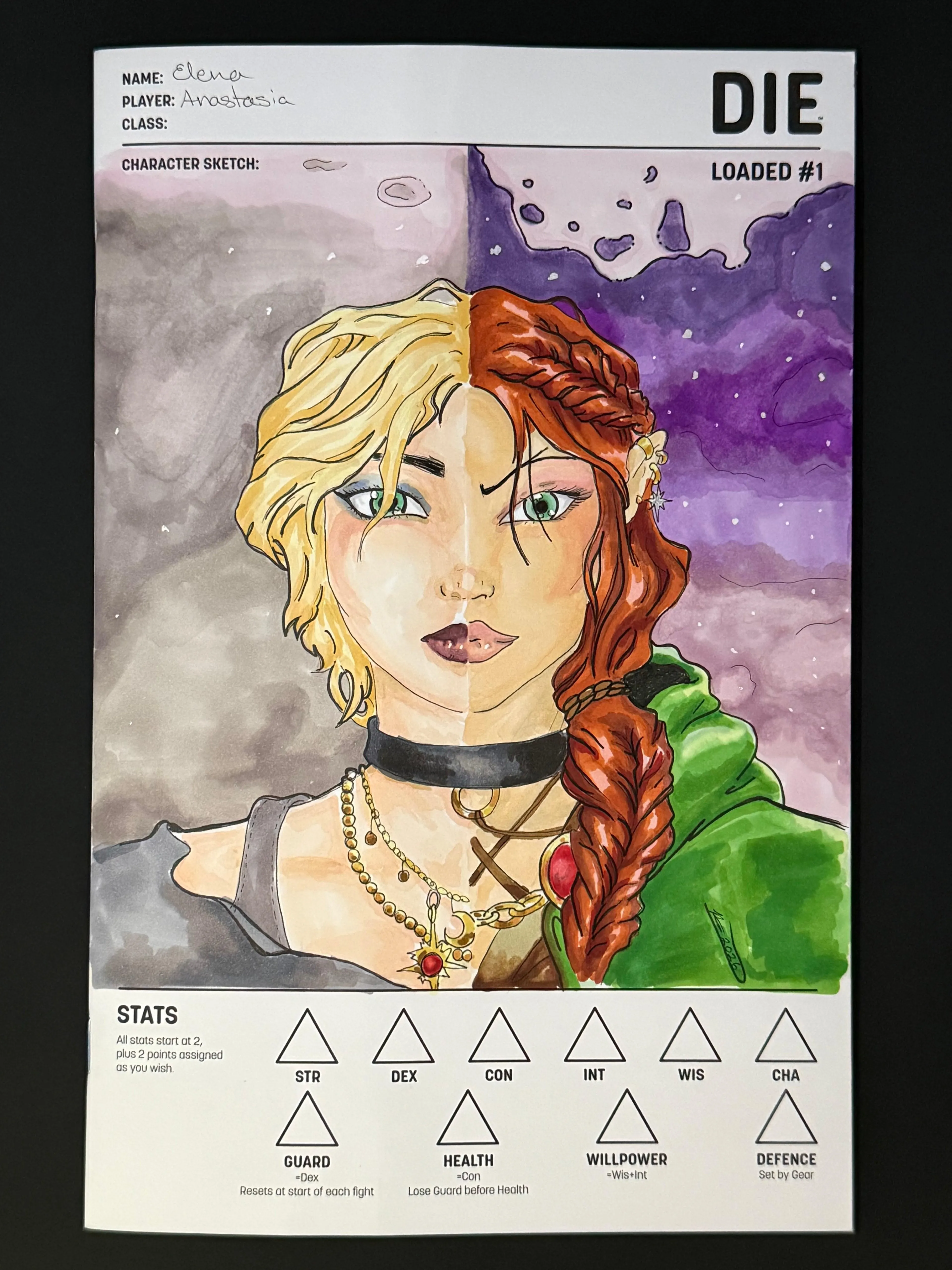 Minerva’s Touch - Die Loaded #1 Sketch Cover - Art by Minerva’s Touch
