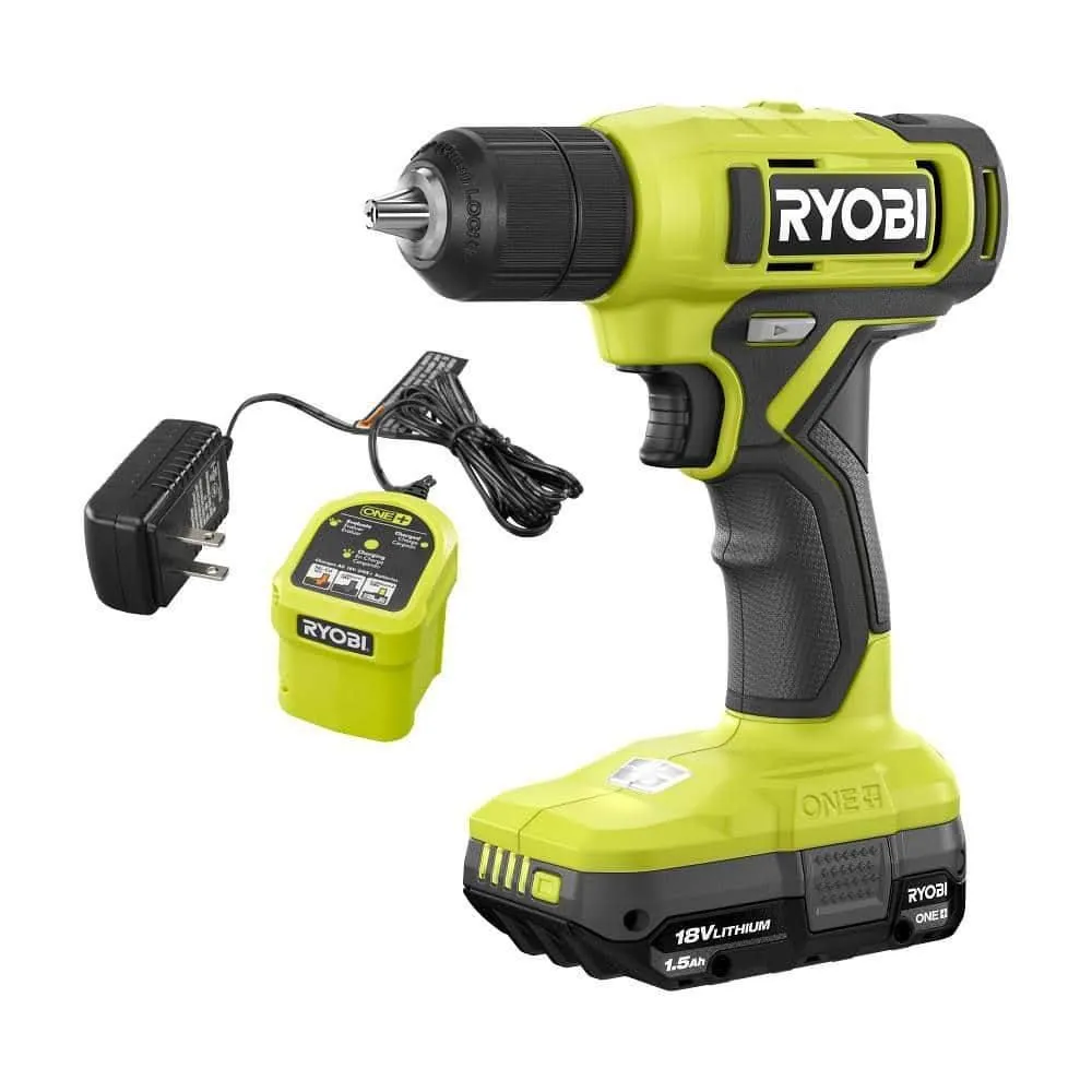 RYOBI ONE+ 18V Cordless 3/8 in. Drill/Driver Kit with 1.5 Ah Battery