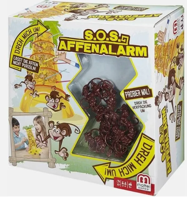 Mattel Games 52563 – S.O.S. Affenalarm® Kinderspiel | Der turbulente Geschicklichkeitsspaß für die ganze Familie (B-Ware)