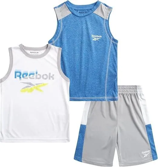 Reebok Kinder 3-teiliges Set – 2 T-Shirts & 1 Shorts - Verschiedene Größen