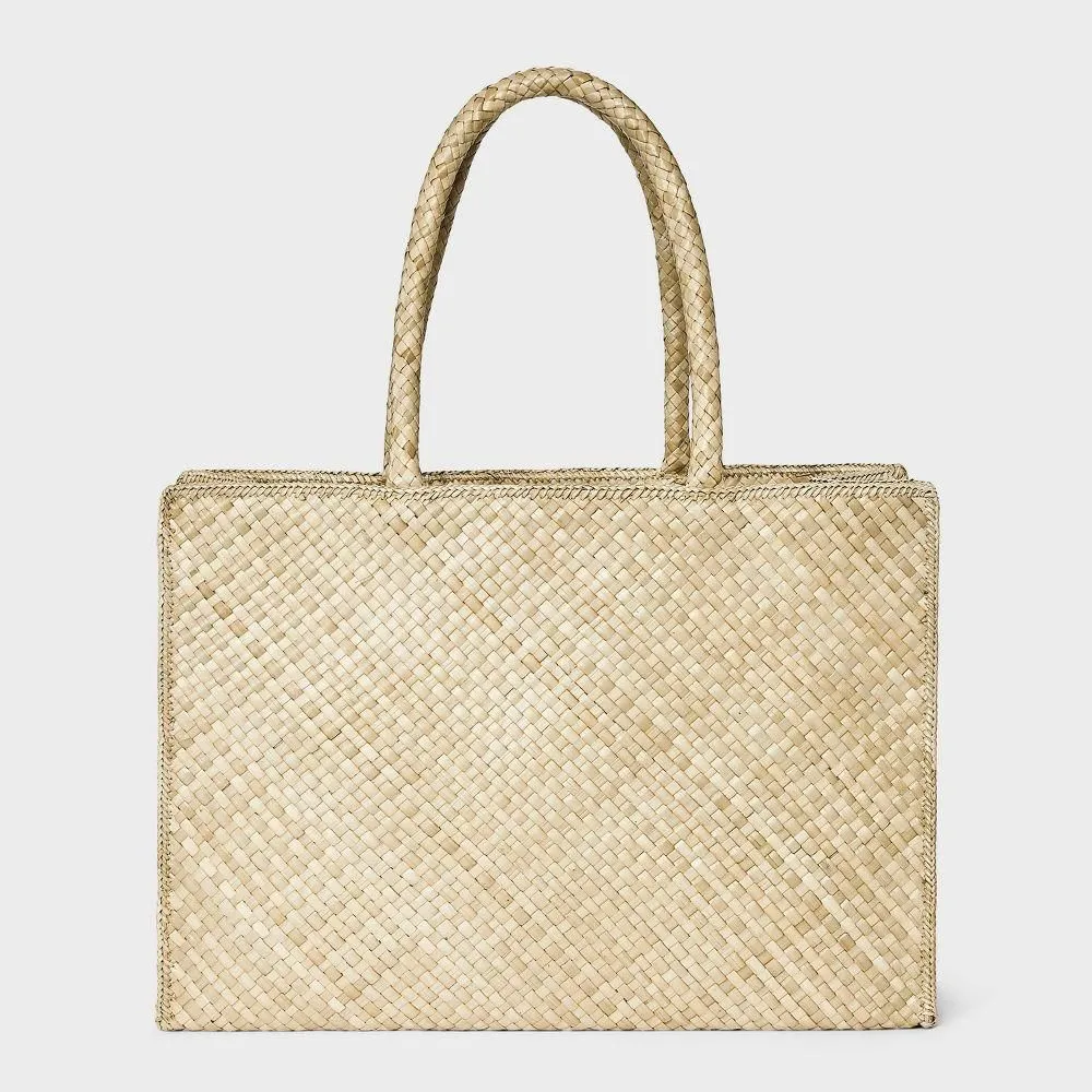 New Without Tags - Straw Weave XL Tote Bag - Shade & Shore Natural