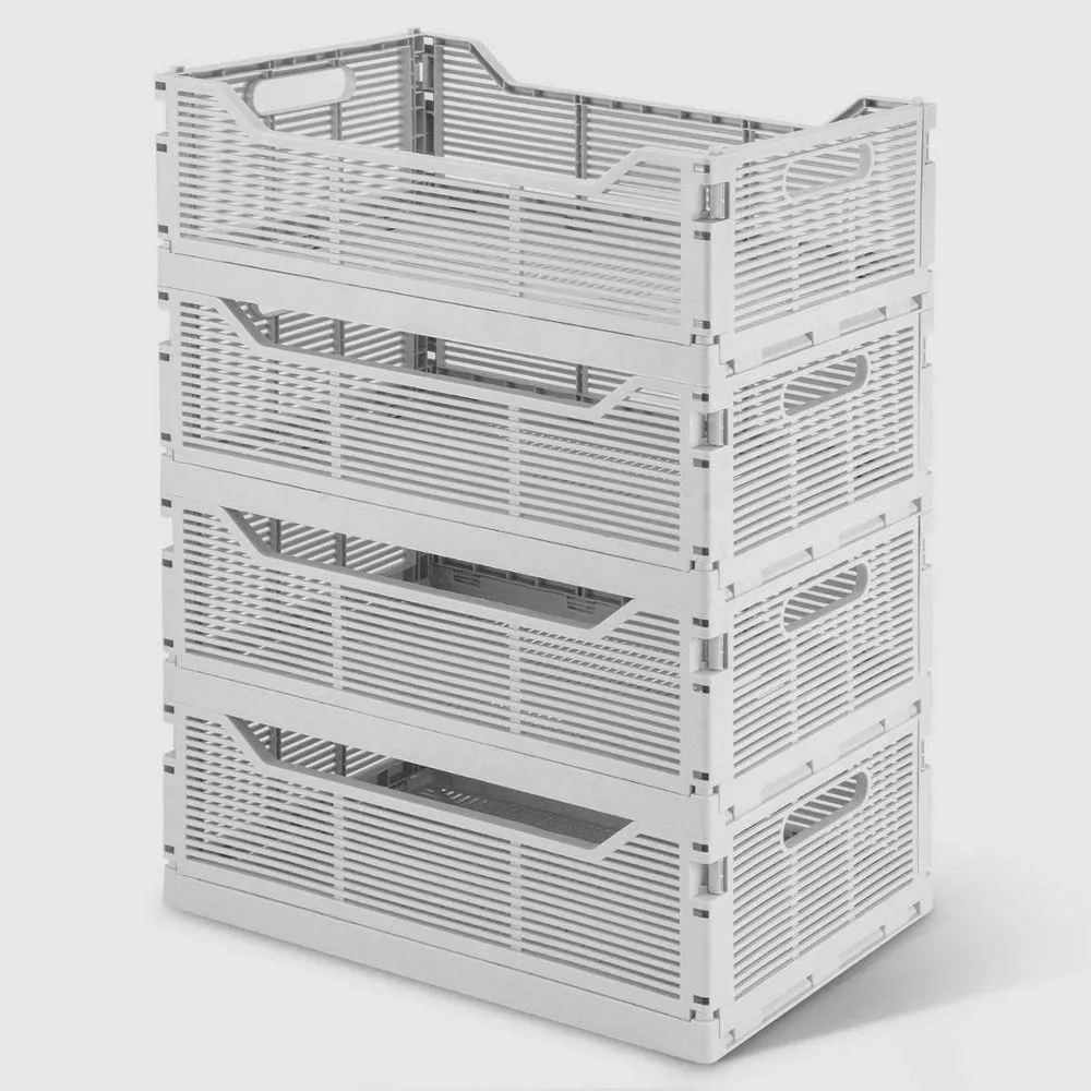 New without box - Size: Large - VUSIGN 4pk Foldable Storage Bins for Desk Organization Stackable Storage