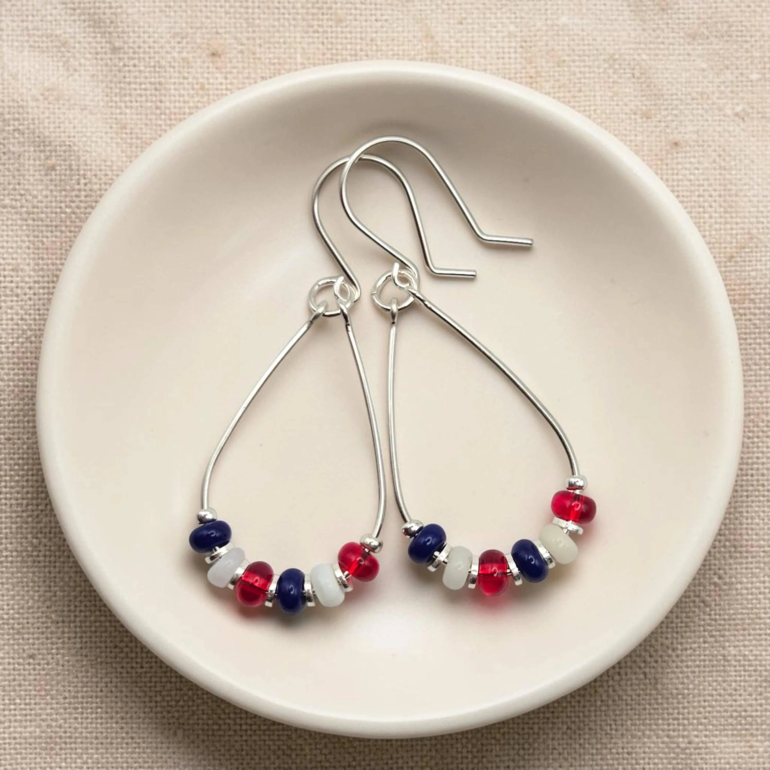 Red White & Blue Americana Jewelry: Sterling Silver