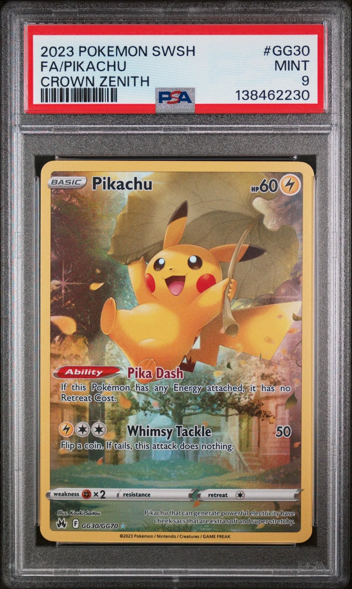 2023 Pokemon Sword And Shield Crown Zenith Fa/Pikachu 9 PSA #GG30