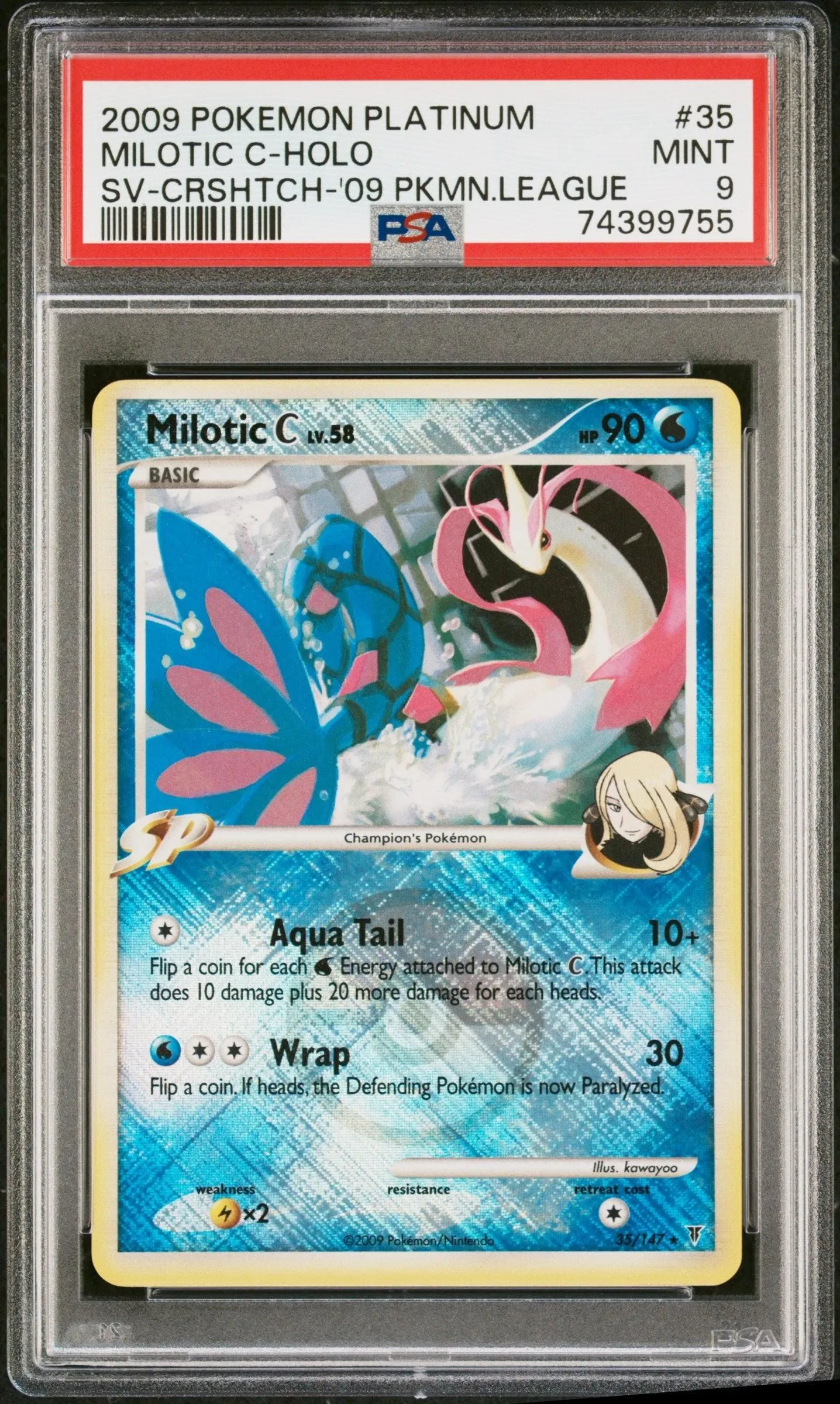 2009 Pokemon Supreme Victors Pokemon League Milotic C 9 PSA #35