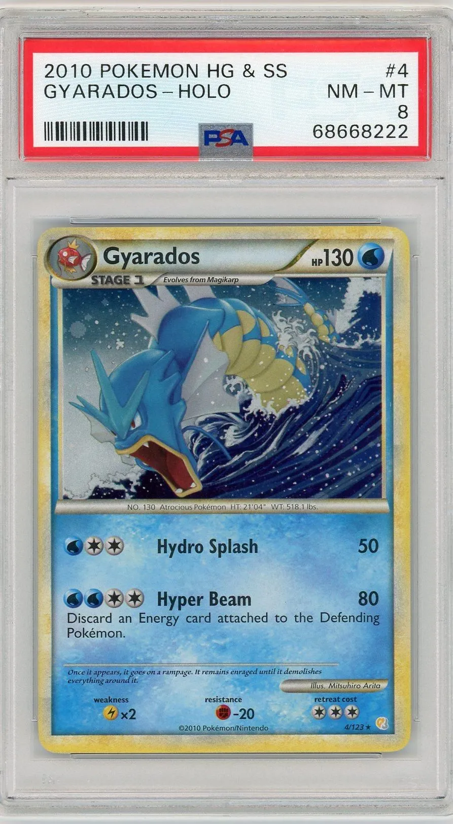 2010 Pokemon Heartgold & Soulsilver Gyarados-Holo 8 PSA #4