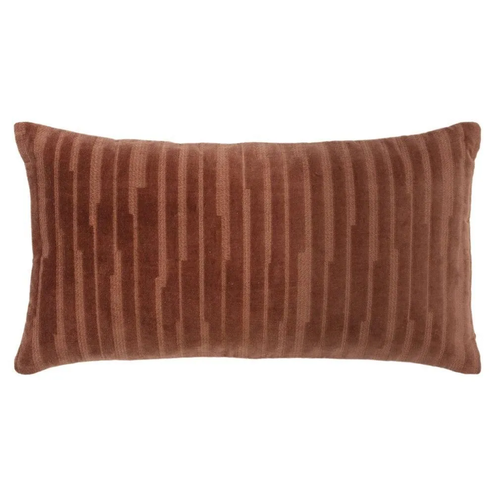 New without box - 14"x26" Oversized Striped Lumbar Throw Pillow Cover Cocoa Brown - Rizzy Home