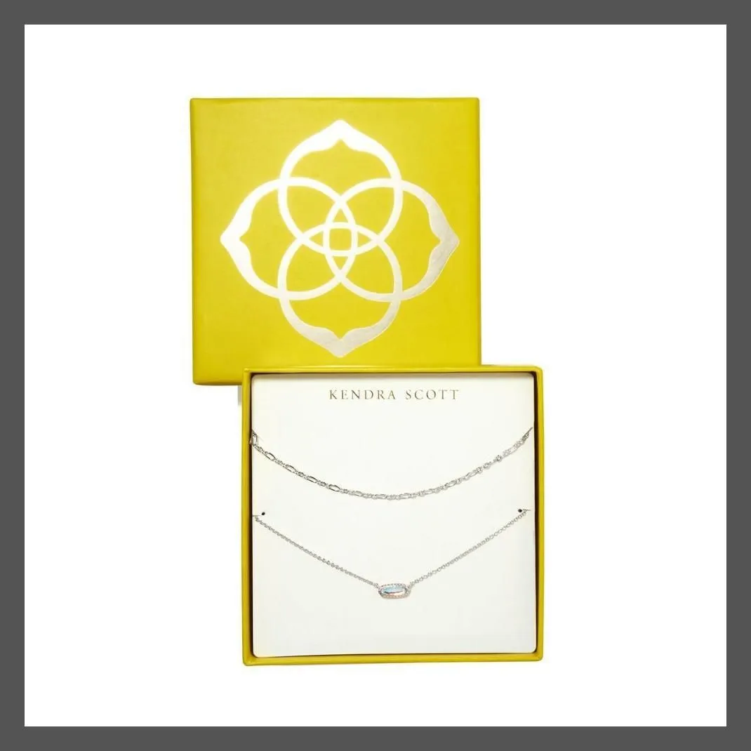 New - Size: 19 in - Kendra Scott Emma Rhodium Over Brass Pendant Necklace Gift Set 2pc -