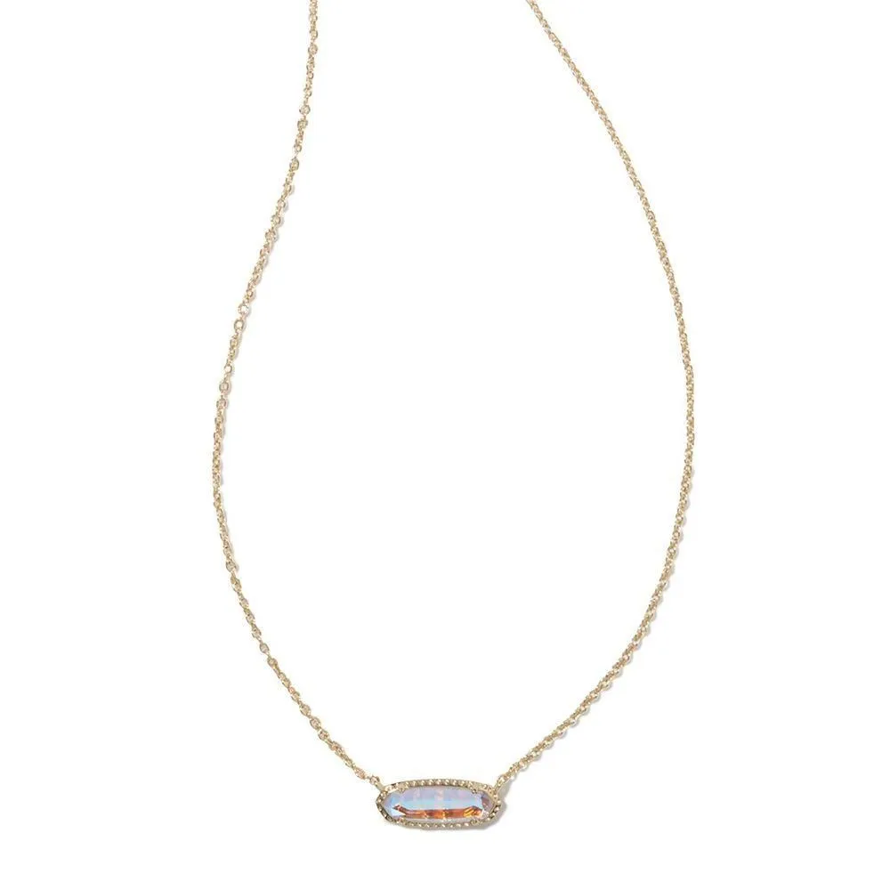 New - Size: 19 in - Kendra Scott Eva 14K Gold Over Brass Pendant Necklace - Dichroic Glass