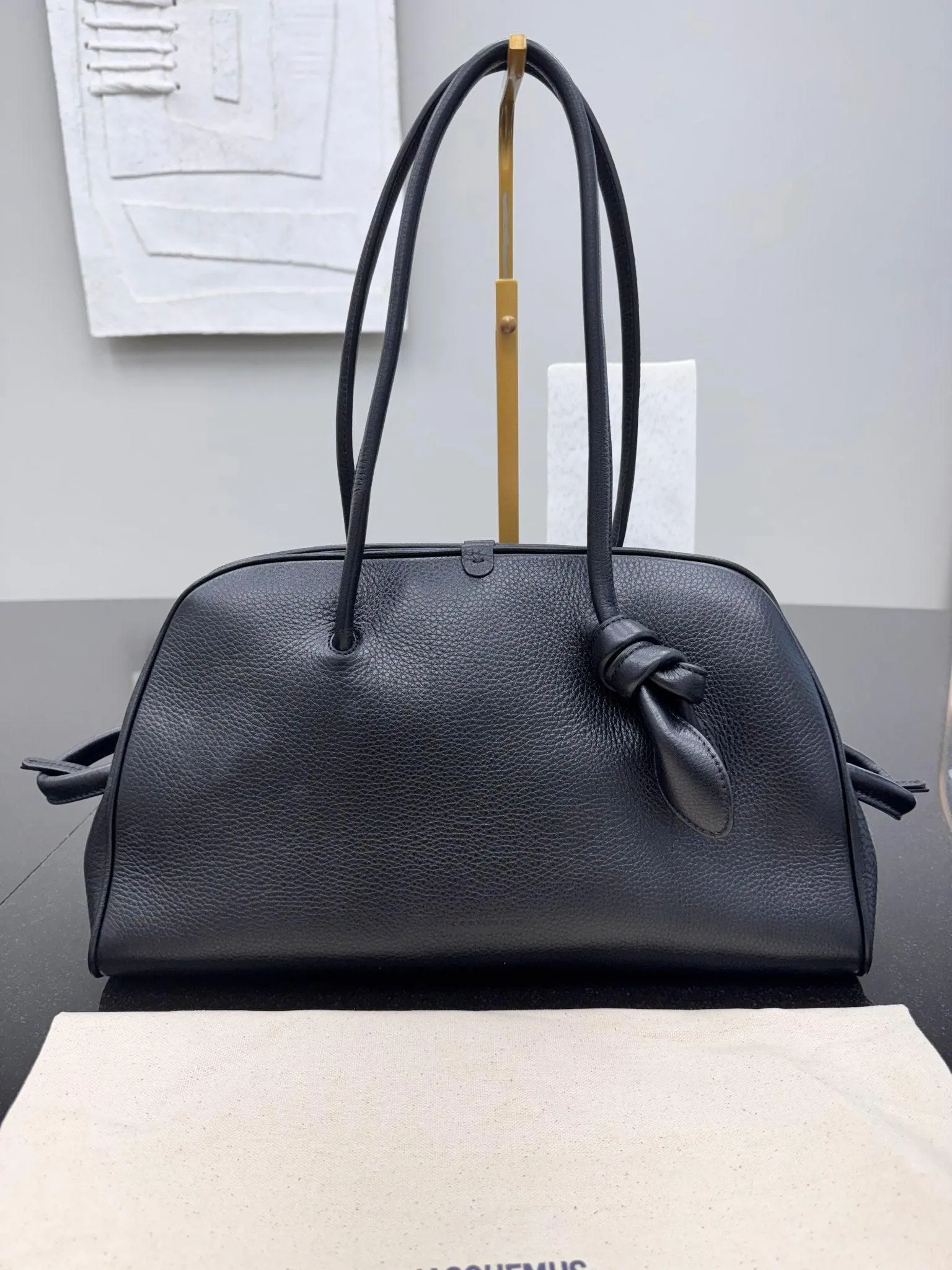 BRAND NEW - Jacquemus Black Grained Leather Le Turismo Shoulder Bag