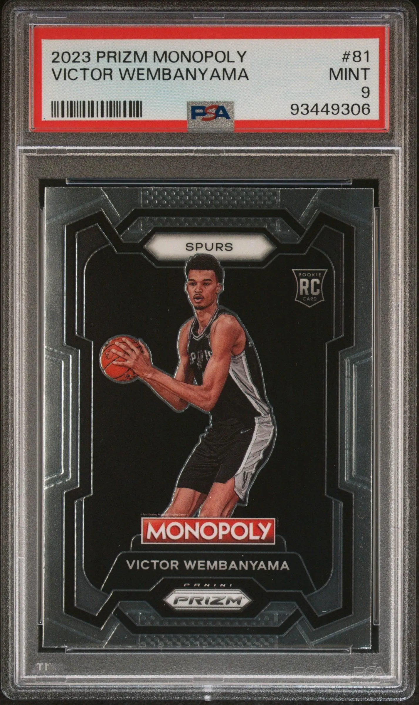 2023 Panini Prizm Monopoly Victor Wembanyama 9 PSA #81
