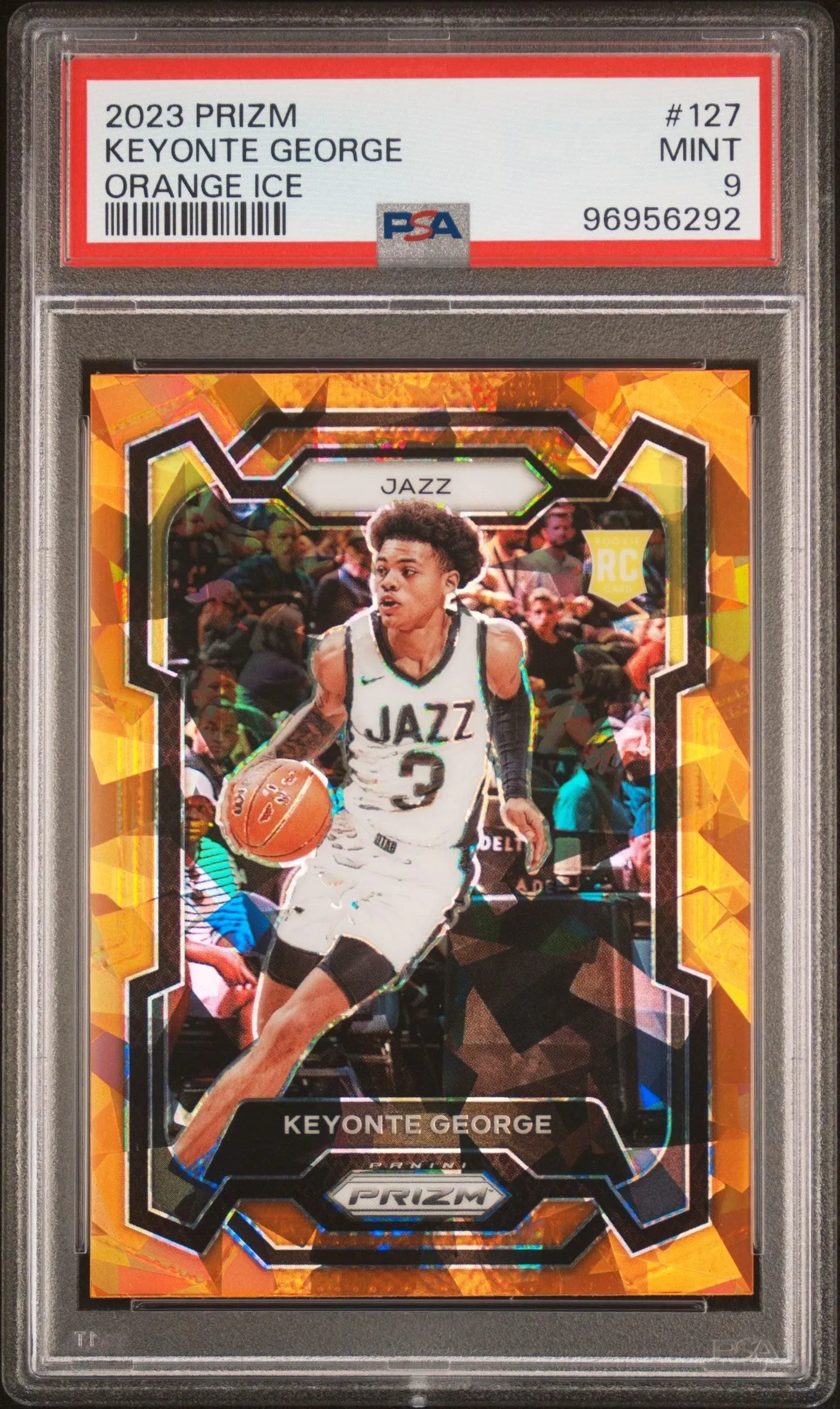 2023 Panini Prizm Orange Ice Keyonte George 9 PSA #127