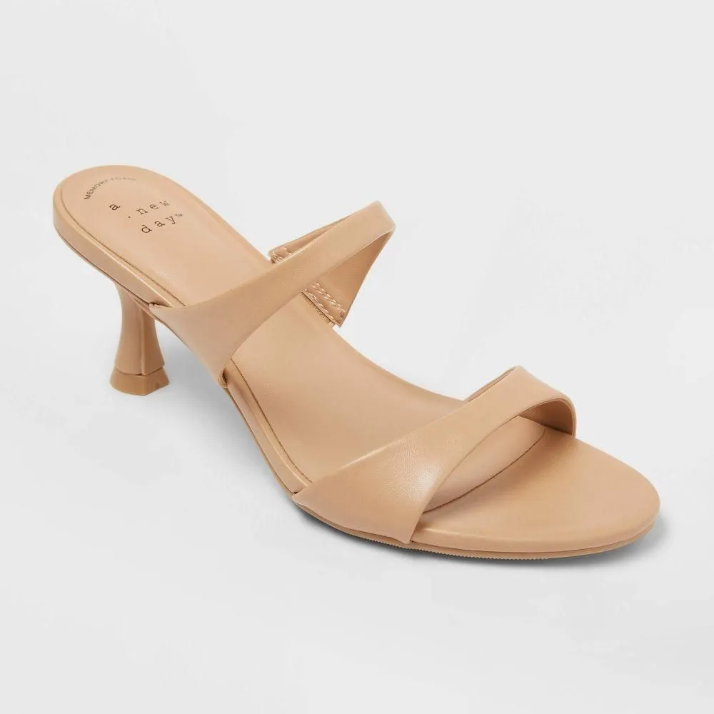 New without Tags - Size: 7.5 - Women’s Paige Heels with Memory Foam Insole - A New Day Tan