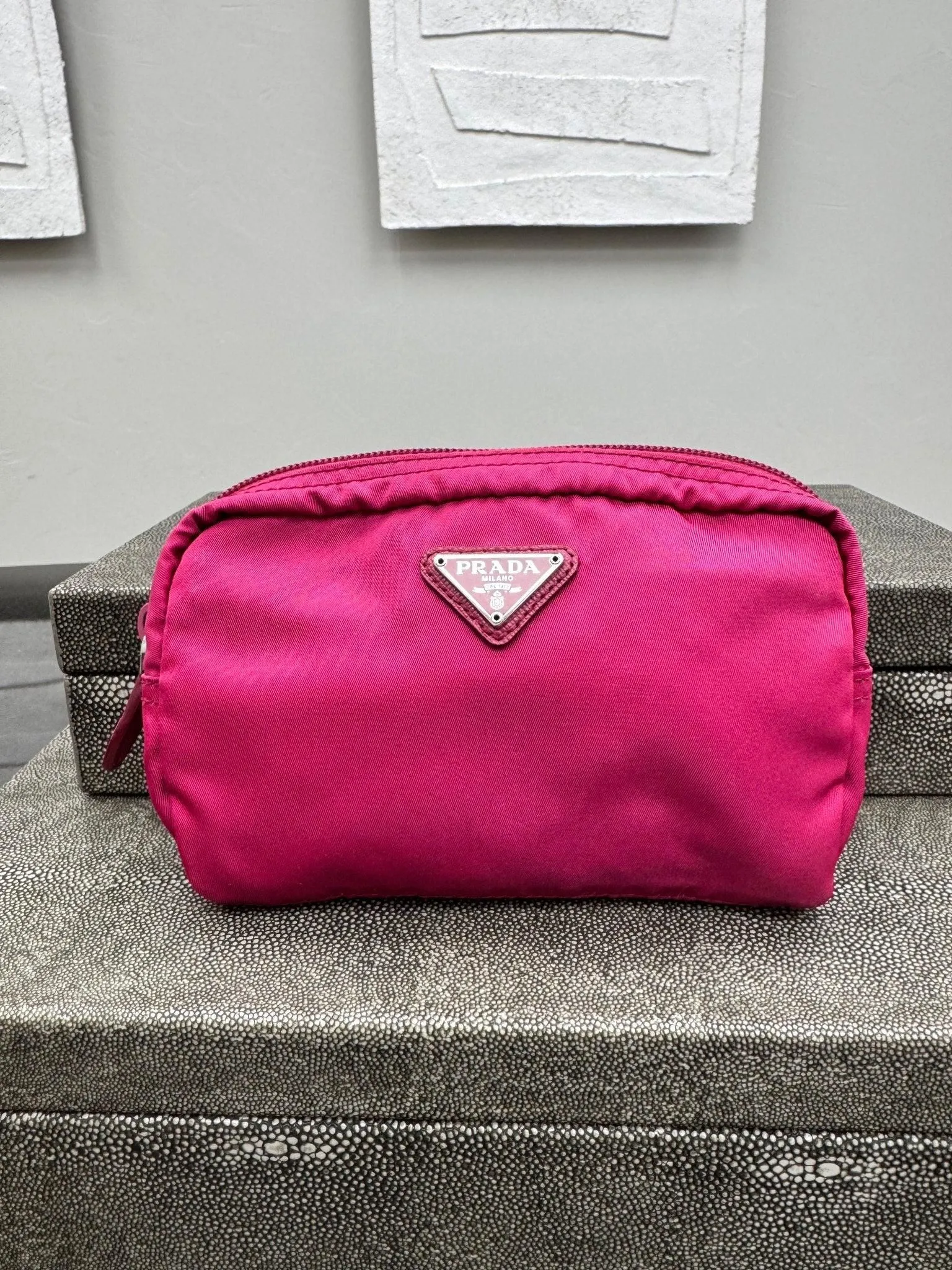 Prada Pink Nylon Small Pouch