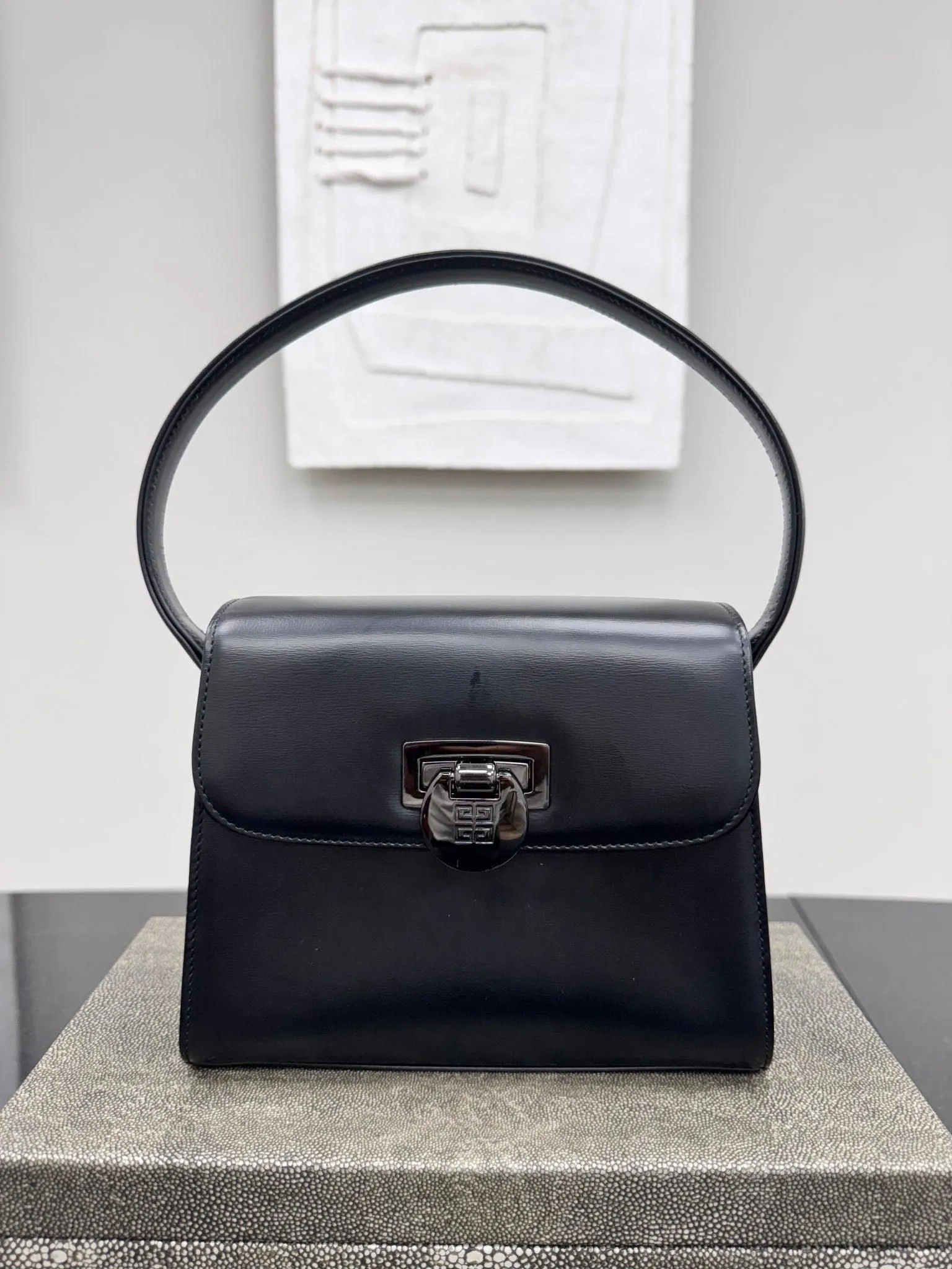 Givenchy Black Leather Top Handle Bag