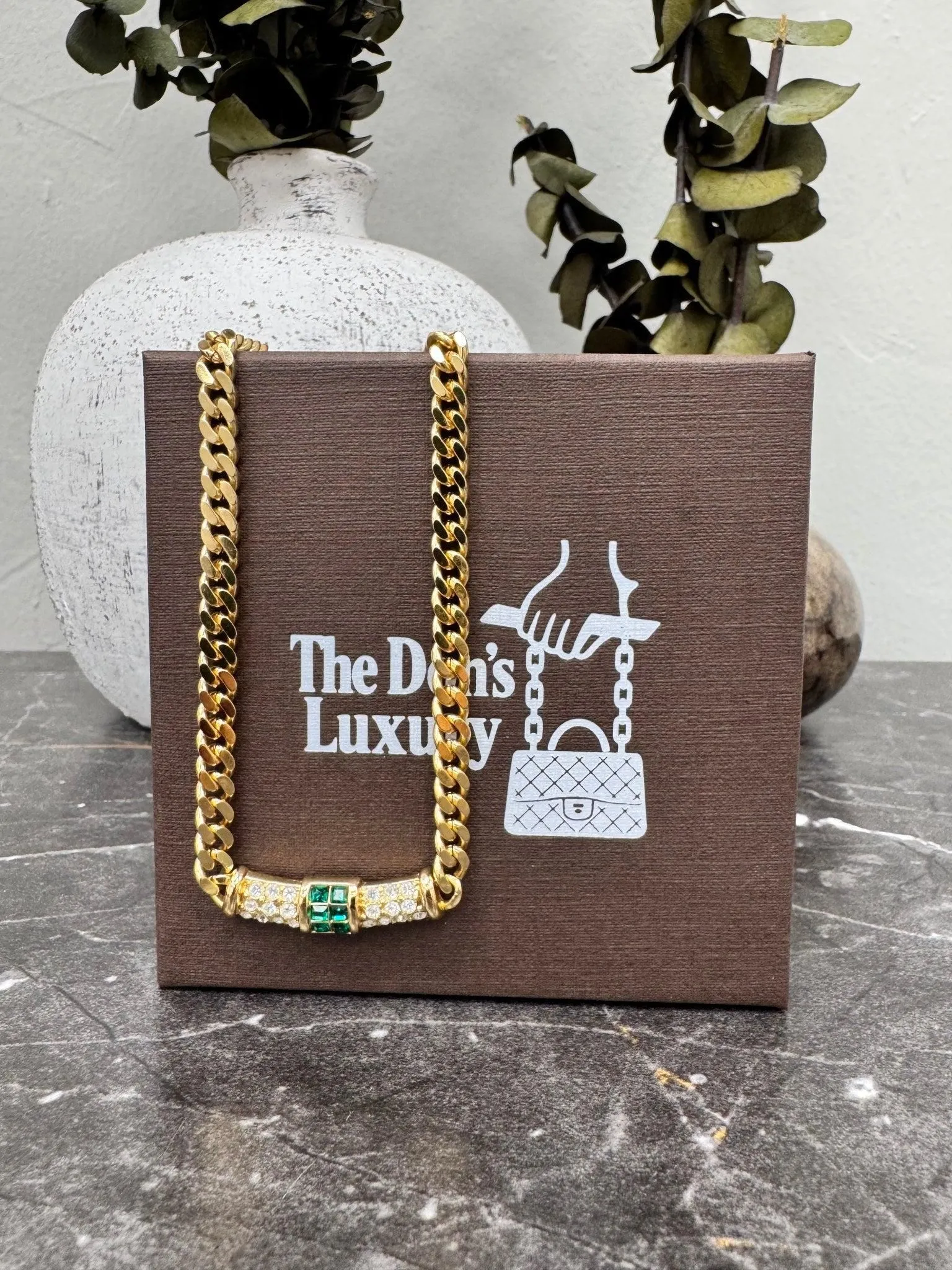 Christian Dior Gold Pendant Necklace