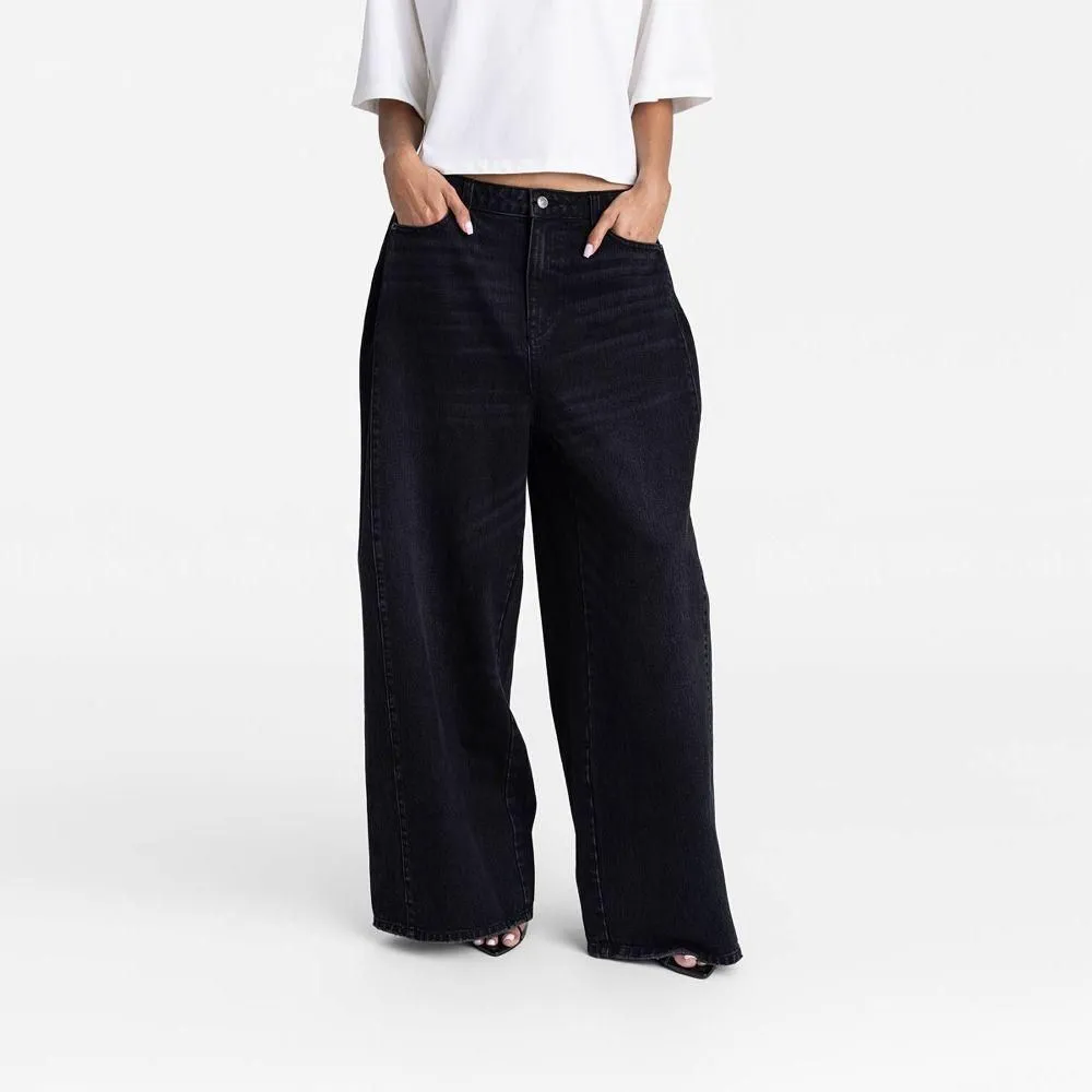 New without Tags - Size: 10 - KBB by KAHLANA Women's Low-Rise Wide Leg 'The Rachel Jean' - Black