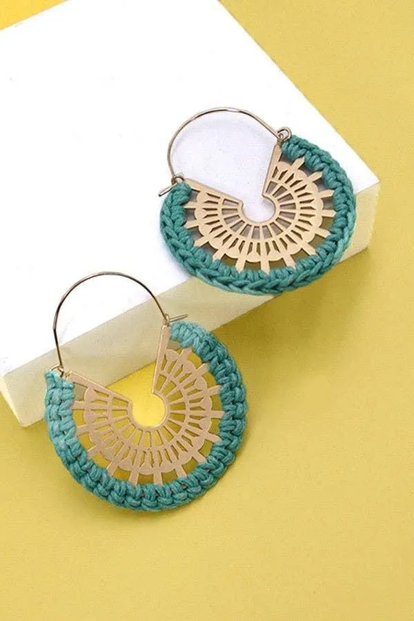 J66. CROCHET WRAP FILIGREE DROP EARRINGS