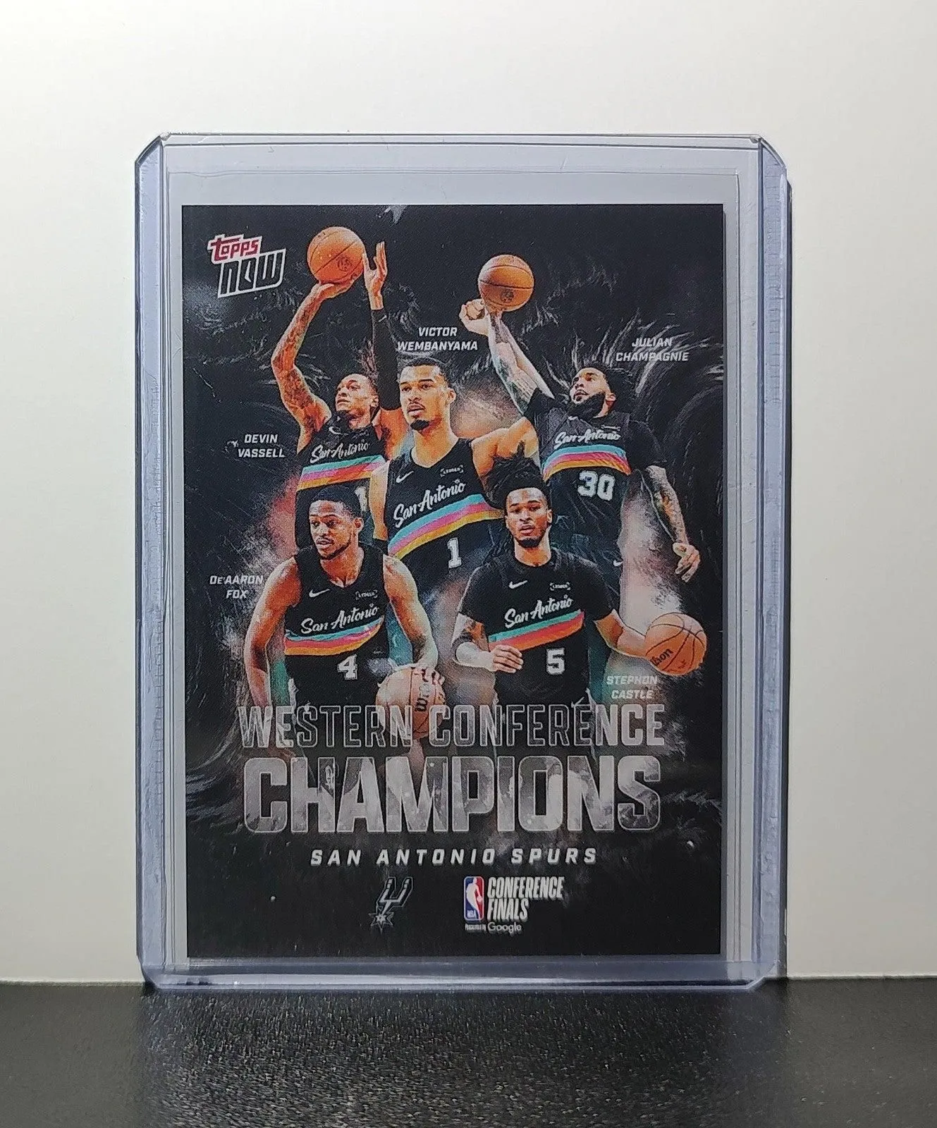 San Antonio Spurs 2025-26 Topps Now #WCSA Western Conference Champions Card