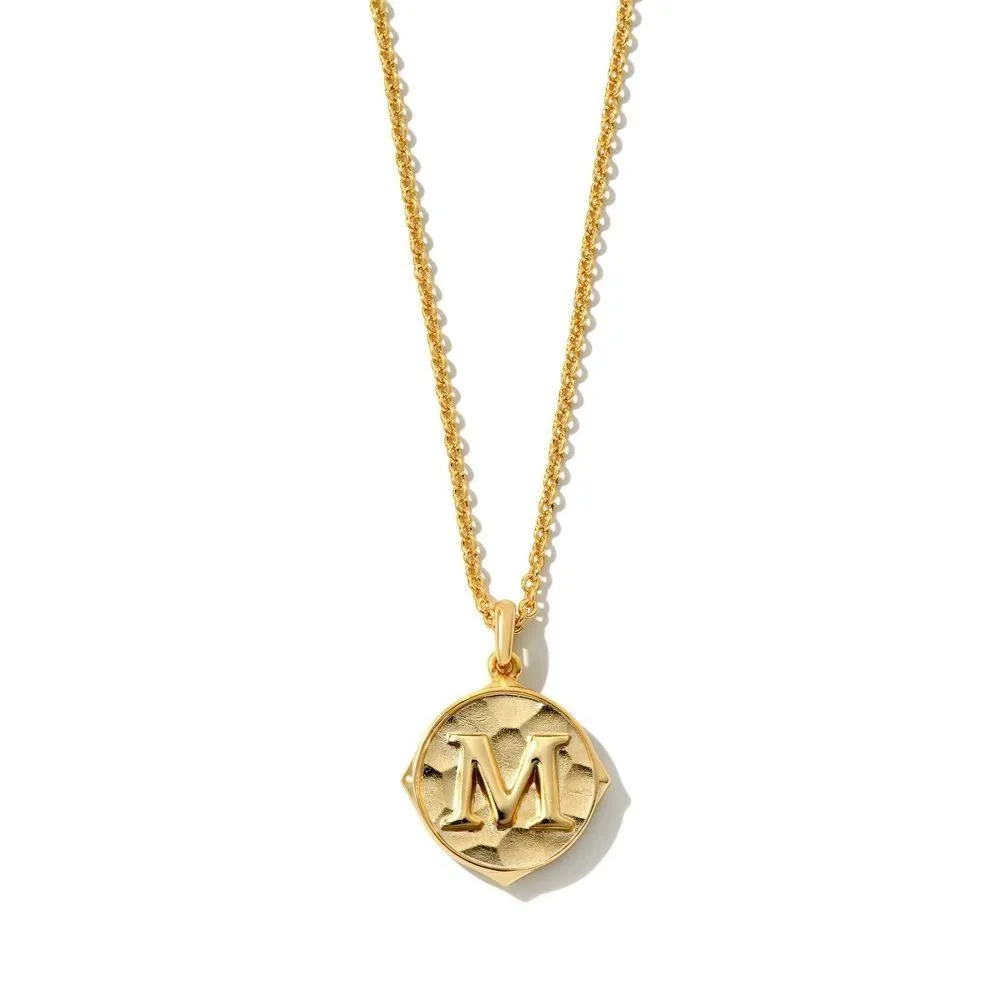 New - Size: 19 in - Kendra Scott Initial "M" Pendant Necklace 14K Over Brass Gold Lobster Claw