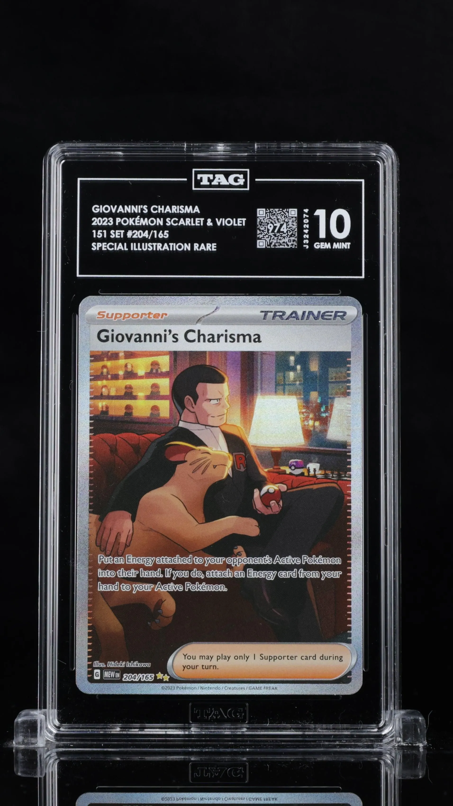 Giovanni's Charisma #204/165 151 TAG 10 Pokemon